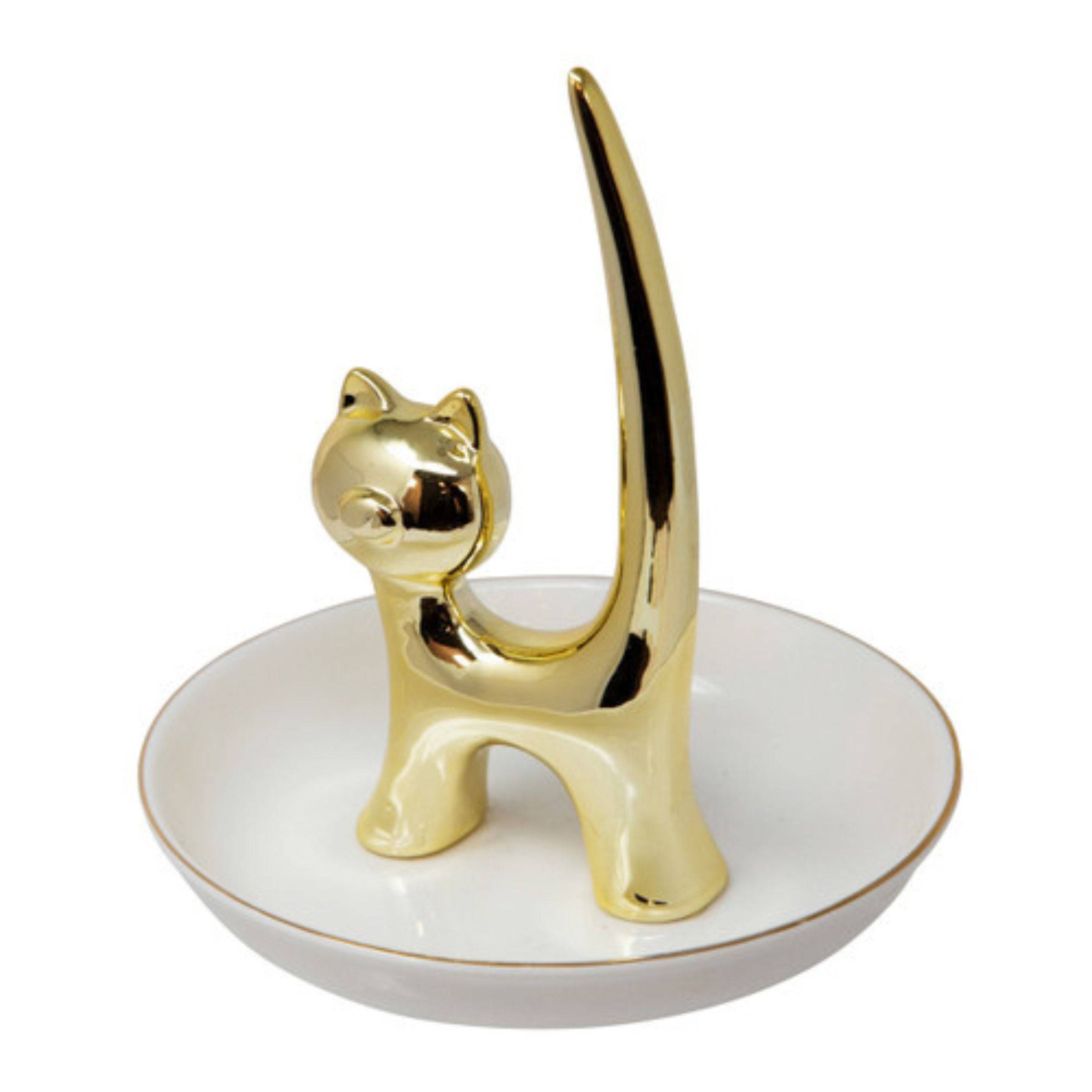 Cat Ring Holder - Ceramic 12747-13 -  Home Decor Figurines | حامل حلقات للقطط - سيراميك - ebarza Furniture UAE | Shop Modern Furniture in Abu Dhabi & Dubai - مفروشات ايبازرا في الامارات | تسوق اثاث عصري وديكورات مميزة في دبي وابوظبي