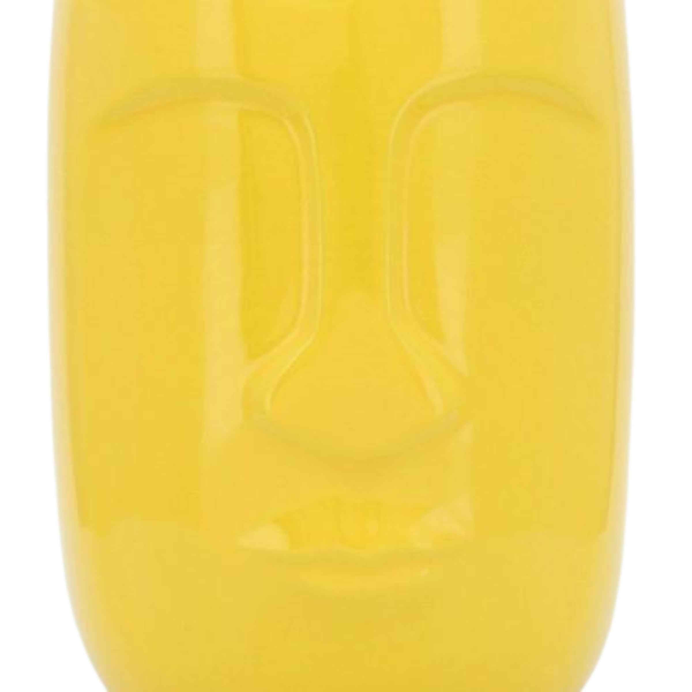 Ceramic Face Vase 15 Cm - Yellow 15765-04 -  Planter Boxes | مزهرية سيراميك للوجه 15 سم - اصفر - ebarza Furniture UAE | Shop Modern Furniture in Abu Dhabi & Dubai - مفروشات ايبازرا في الامارات | تسوق اثاث عصري وديكورات مميزة في دبي وابوظبي