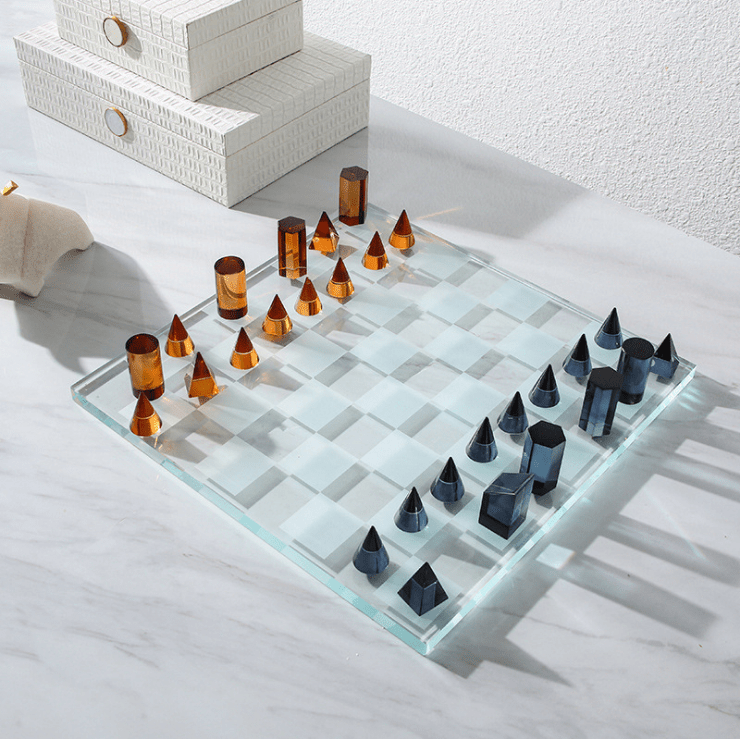 Chess Glass Decoration Fb-Sj2011 -  Home Decor Figurines | ديكور الشطرنج من الزجاج - ebarza Furniture UAE | Shop Modern Furniture in Abu Dhabi & Dubai - مفروشات ايبازرا في الامارات | تسوق اثاث عصري وديكورات مميزة في دبي وابوظبي