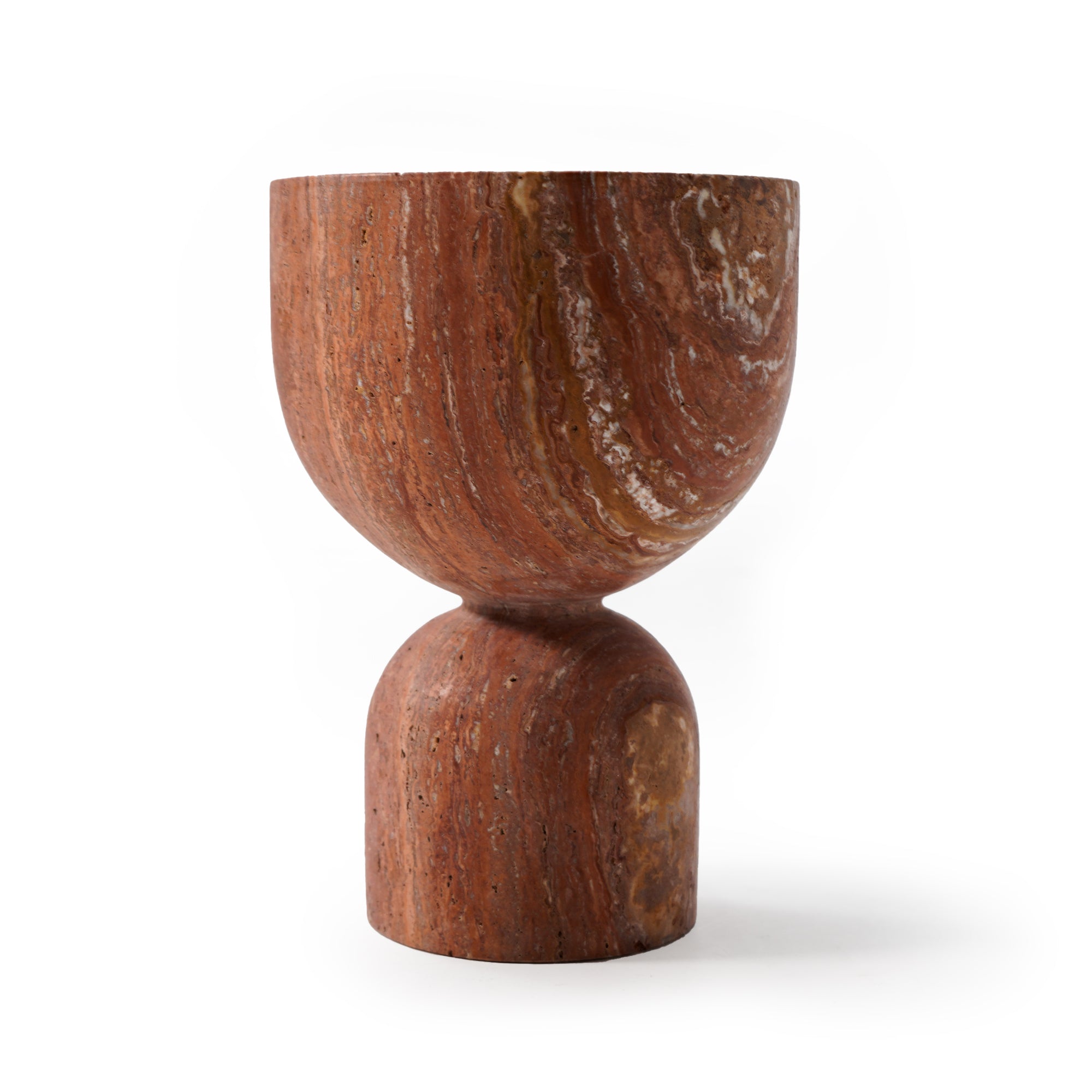 Chess Natural Red Travertine Side Table JA012-B -  Side Tables - ebarza Furniture UAE | Shop Modern Furniture in Abu Dhabi & Dubai - مفروشات ايبازرا في الامارات | تسوق اثاث عصري وديكورات مميزة في دبي وابوظبي