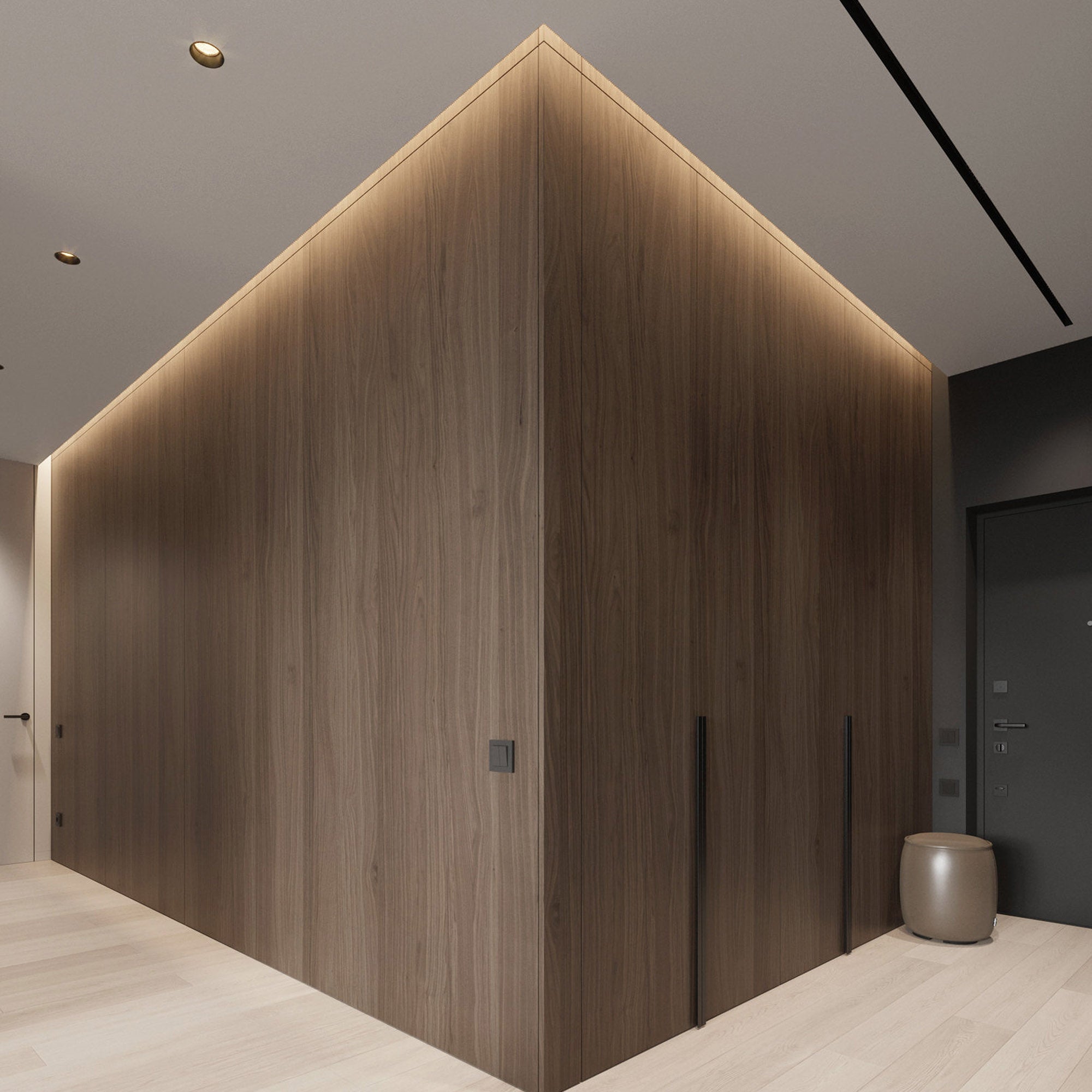 WPC WALL PANEL BB STITCHING COLOUR : H020Walnut Y -  Wall Panels | WPC - مجموعة من 3 لوحات - ebarza Furniture UAE | Shop Modern Furniture in Abu Dhabi & Dubai - مفروشات ايبازرا في الامارات | تسوق اثاث عصري وديكورات مميزة في دبي وابوظبي