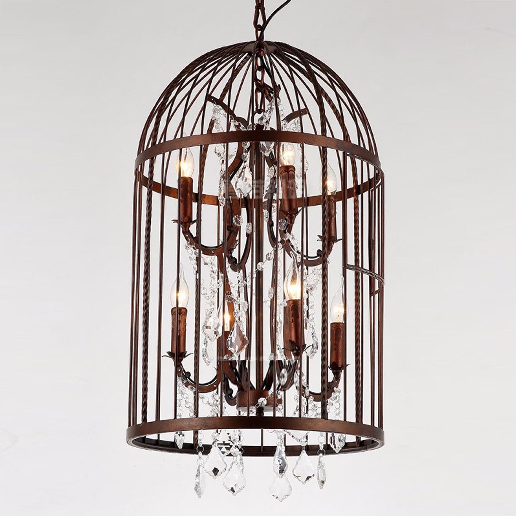 Classic Cage With Crystal Chandelier Cy-Dd-193 -  Pendant Lamps - ebarza Furniture UAE | Shop Modern Furniture in Abu Dhabi & Dubai - مفروشات ايبازرا في الامارات | تسوق اثاث عصري وديكورات مميزة في دبي وابوظبي