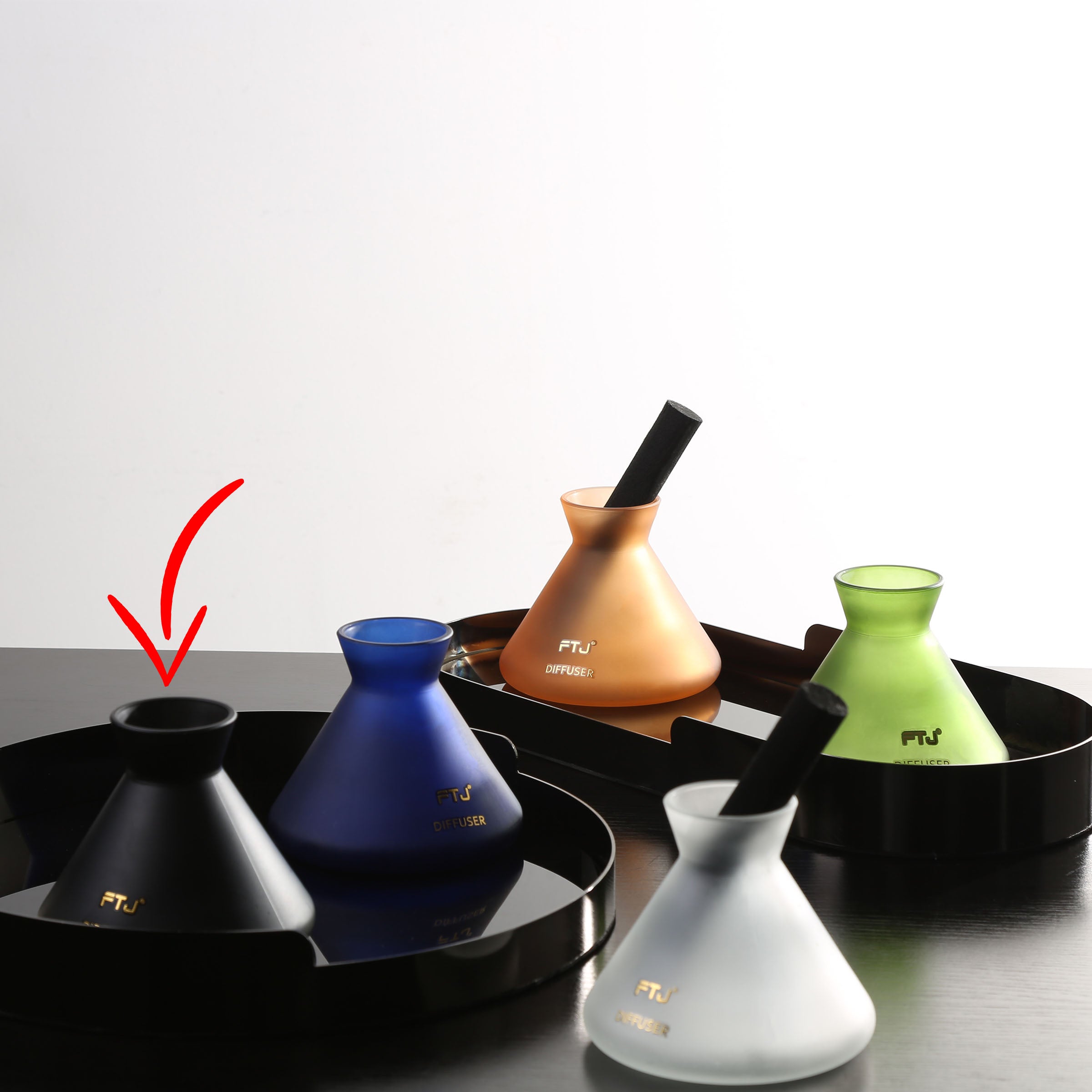 Colorful series- frosted black FD-FTJ036 -  Stick Diffusers - ebarza Furniture UAE | Shop Modern Furniture in Abu Dhabi & Dubai - مفروشات ايبازرا في الامارات | تسوق اثاث عصري وديكورات مميزة في دبي وابوظبي
