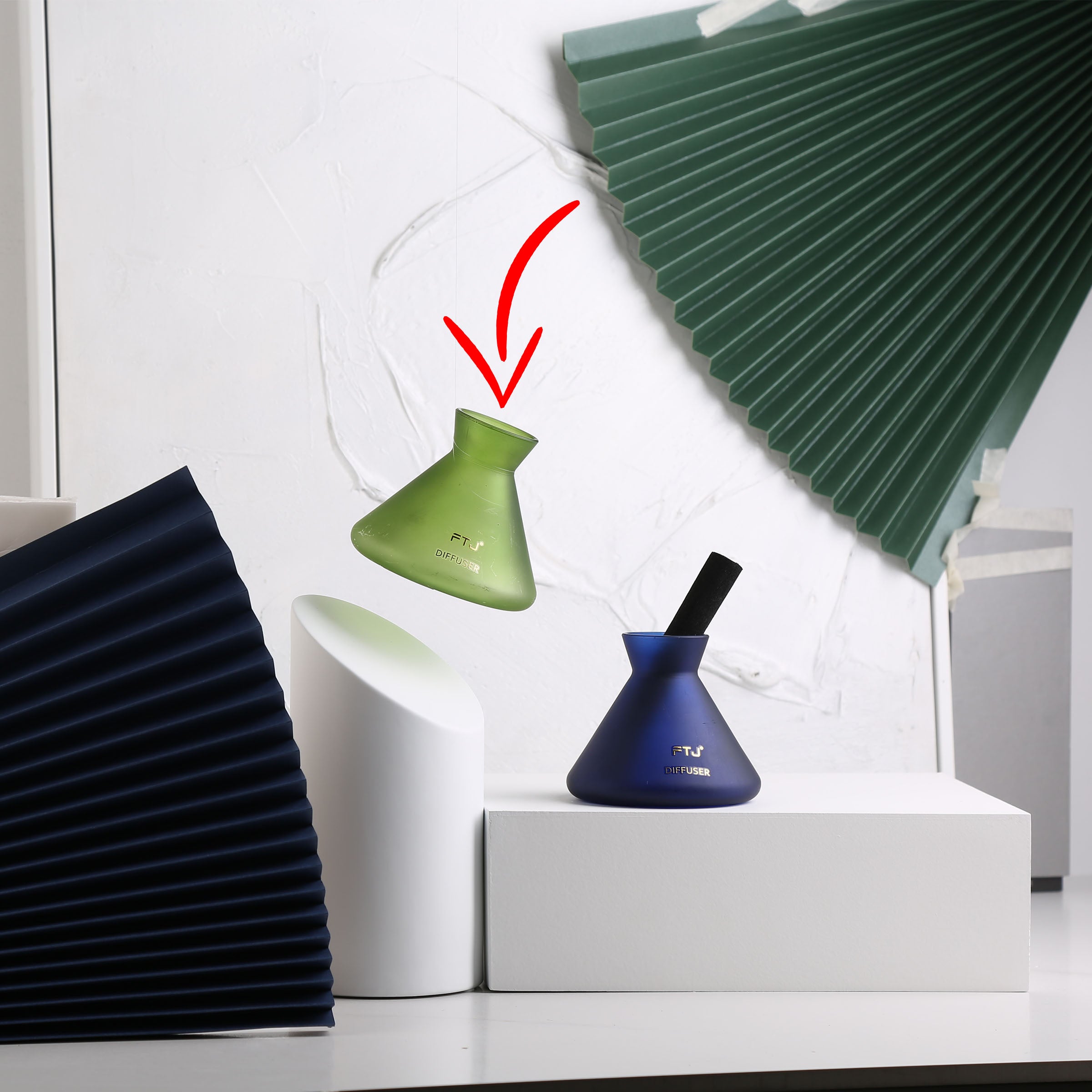Colorful series- frosted green FD-FTJ039 -  Stick Diffusers - ebarza Furniture UAE | Shop Modern Furniture in Abu Dhabi & Dubai - مفروشات ايبازرا في الامارات | تسوق اثاث عصري وديكورات مميزة في دبي وابوظبي