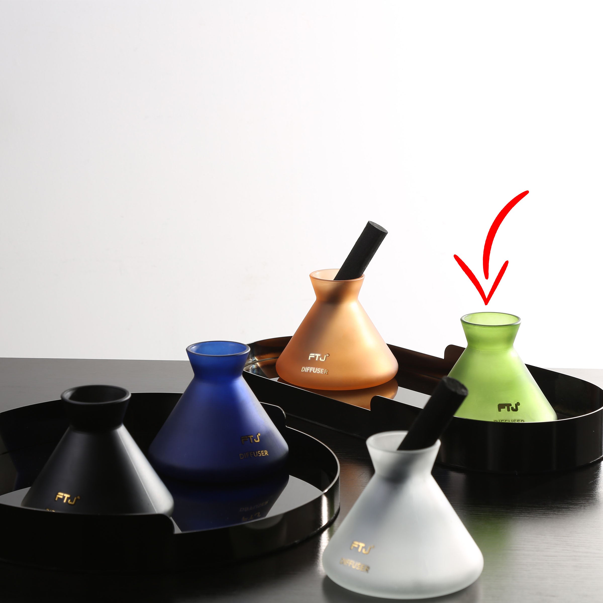 Colorful series- frosted green FD-FTJ039 -  Stick Diffusers - ebarza Furniture UAE | Shop Modern Furniture in Abu Dhabi & Dubai - مفروشات ايبازرا في الامارات | تسوق اثاث عصري وديكورات مميزة في دبي وابوظبي