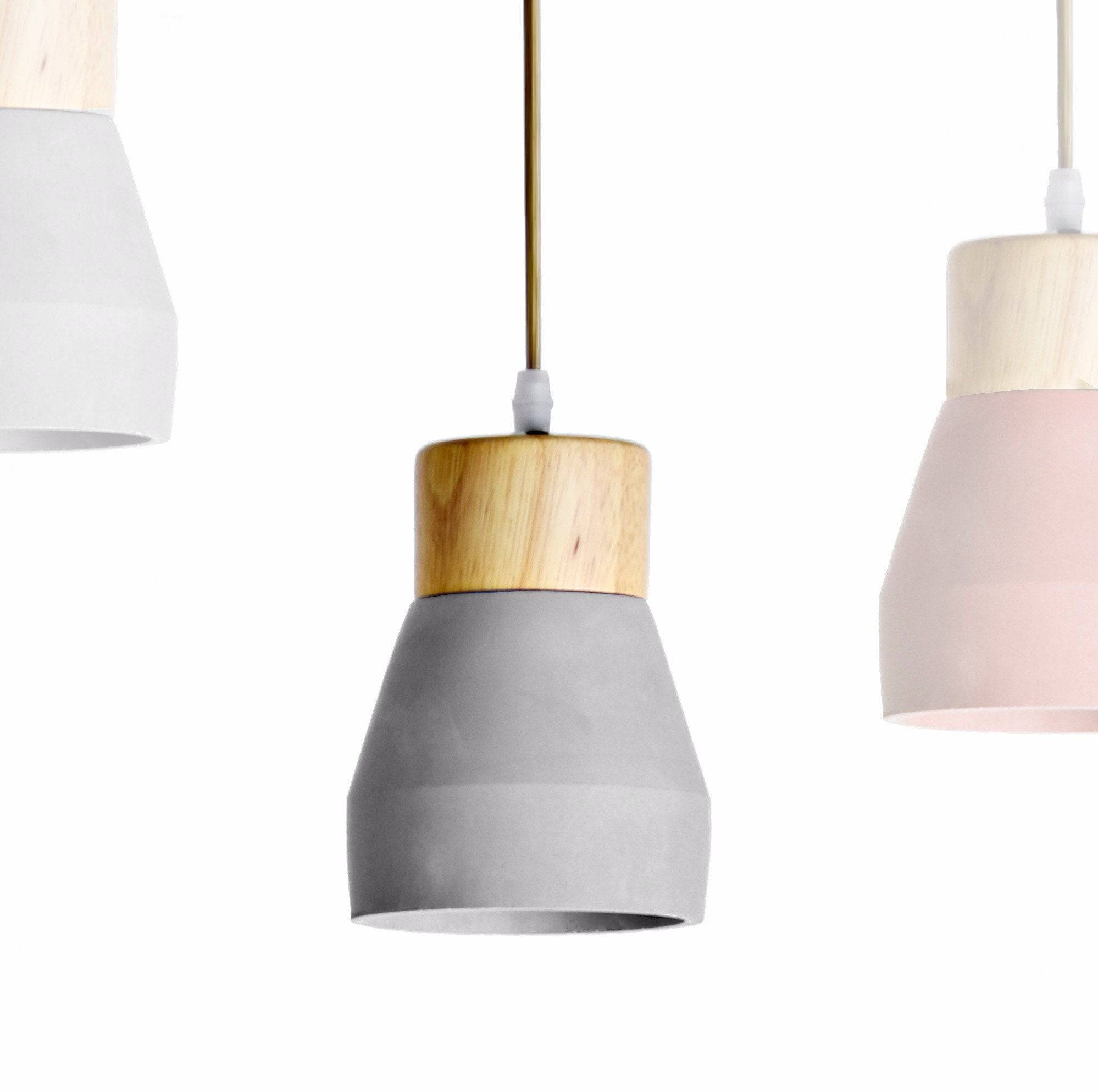 Concrete And Wood  Lamp Bpmt06-N+G -  Pendant Lamps | مصباح من الخرسانة والخشب - ebarza Furniture UAE | Shop Modern Furniture in Abu Dhabi & Dubai - مفروشات ايبازرا في الامارات | تسوق اثاث عصري وديكورات مميزة في دبي وابوظبي