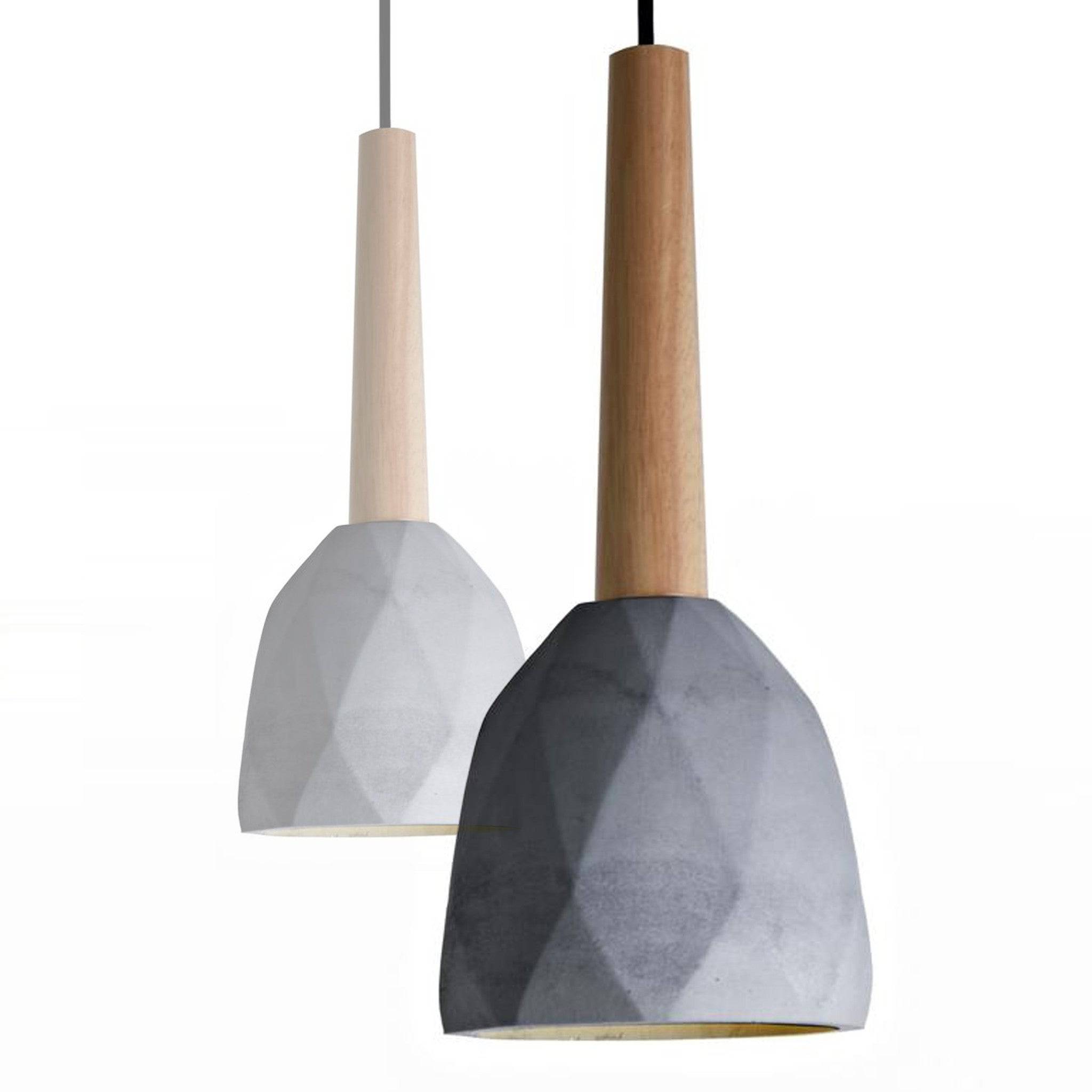 Convex Concrete And Wood  Lamp Large  Bpmt11-N-Xl -  Pendant Lamps - ebarza Furniture UAE | Shop Modern Furniture in Abu Dhabi & Dubai - مفروشات ايبازرا في الامارات | تسوق اثاث عصري وديكورات مميزة في دبي وابوظبي