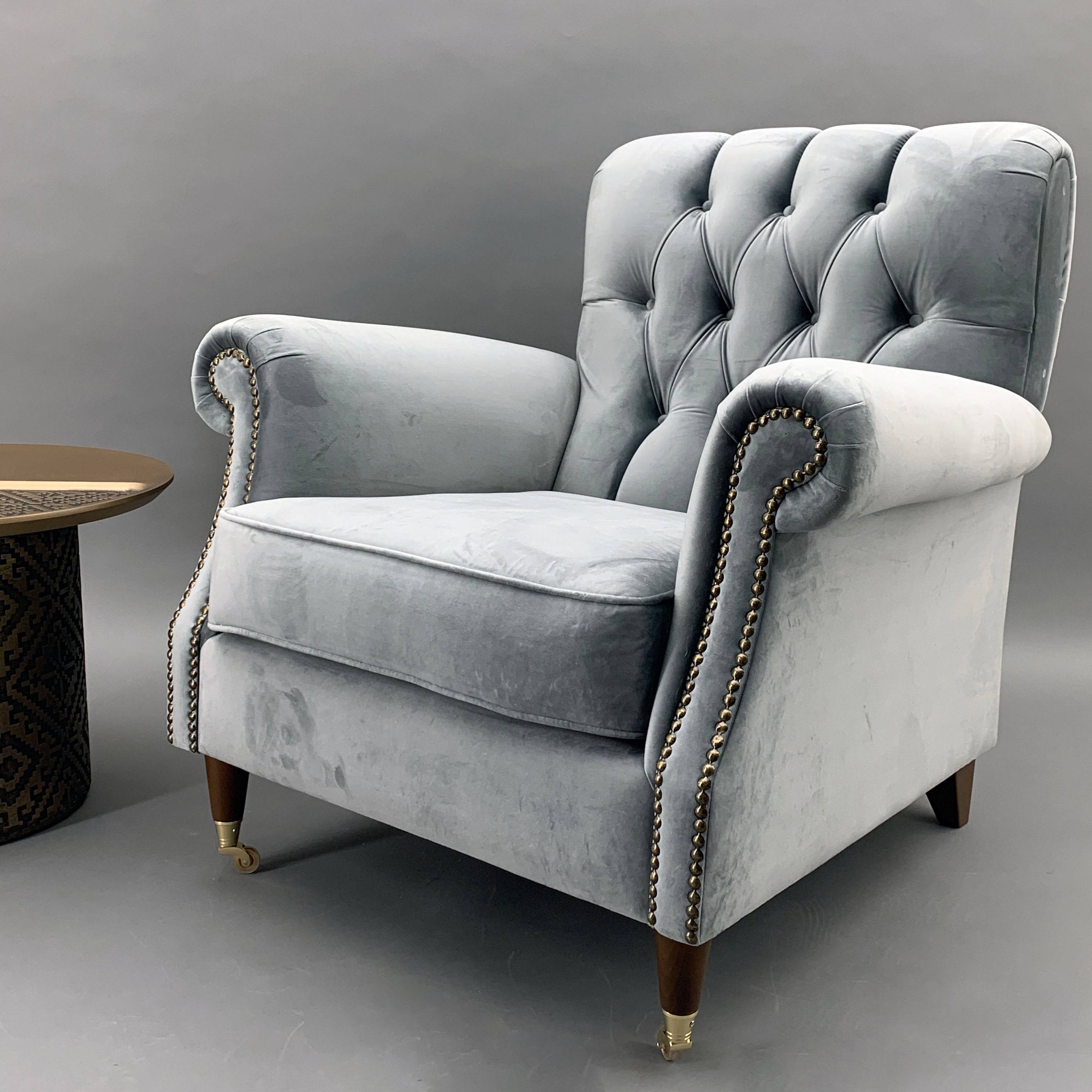 Corleone Armchair Lounge Bergere-Ege20( Cupon Grey ) -  Armchairs | كرسي بذراعين من كورليوني - ebarza Furniture UAE | Shop Modern Furniture in Abu Dhabi & Dubai - مفروشات ايبازرا في الامارات | تسوق اثاث عصري وديكورات مميزة في دبي وابوظبي