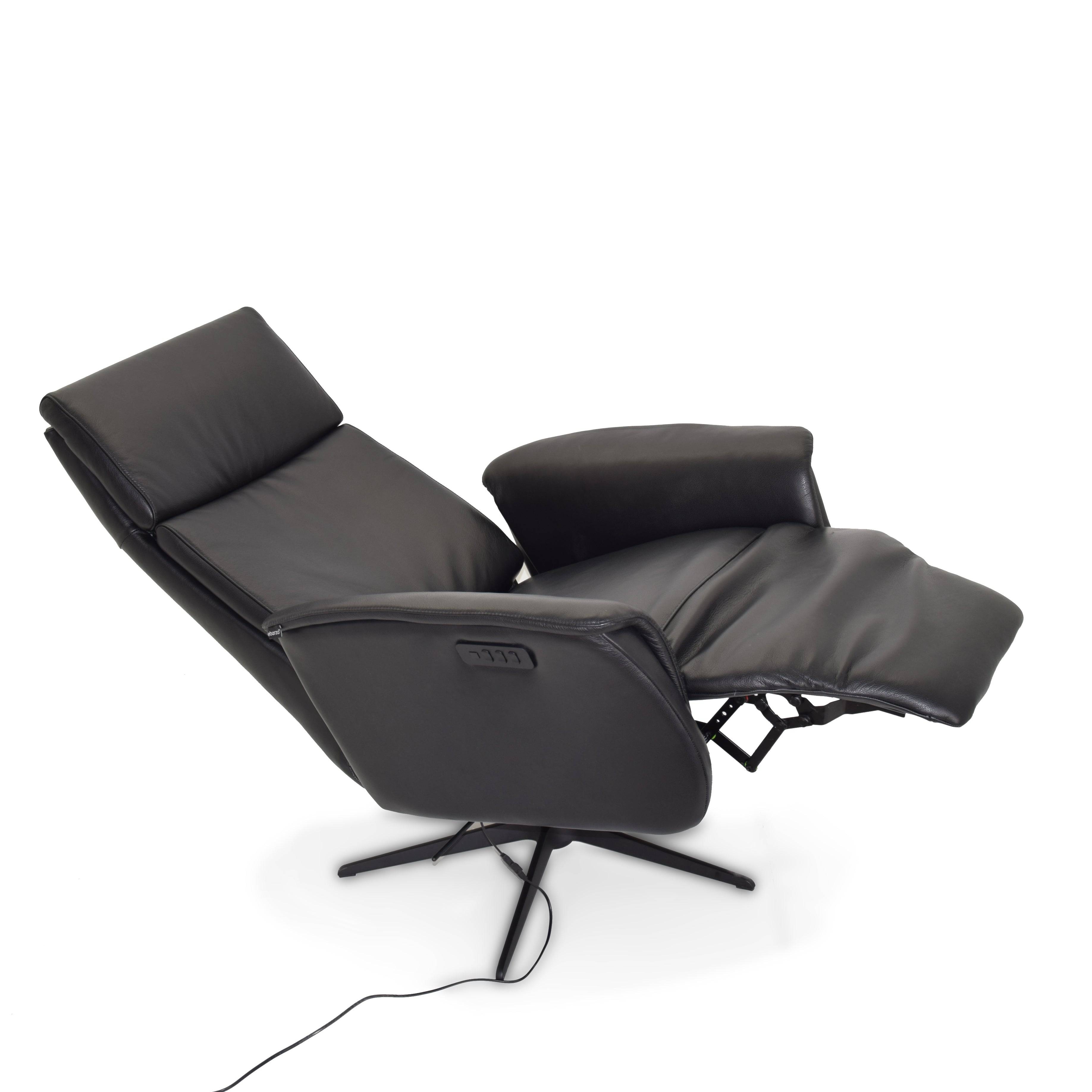 Corvette Relaxing Swivel And Electric Black Recliner Lounge Chair Hkp-8007Mf3El3Gl-Bl-374 -  Lounge Chairs | الاسترخاء كرسي استرخاء دوار وكهربائي - ebarza Furniture UAE | Shop Modern Furniture in Abu Dhabi & Dubai - مفروشات ايبازرا في الامارات | تسوق اثاث عصري وديكورات مميزة في دبي وابوظبي