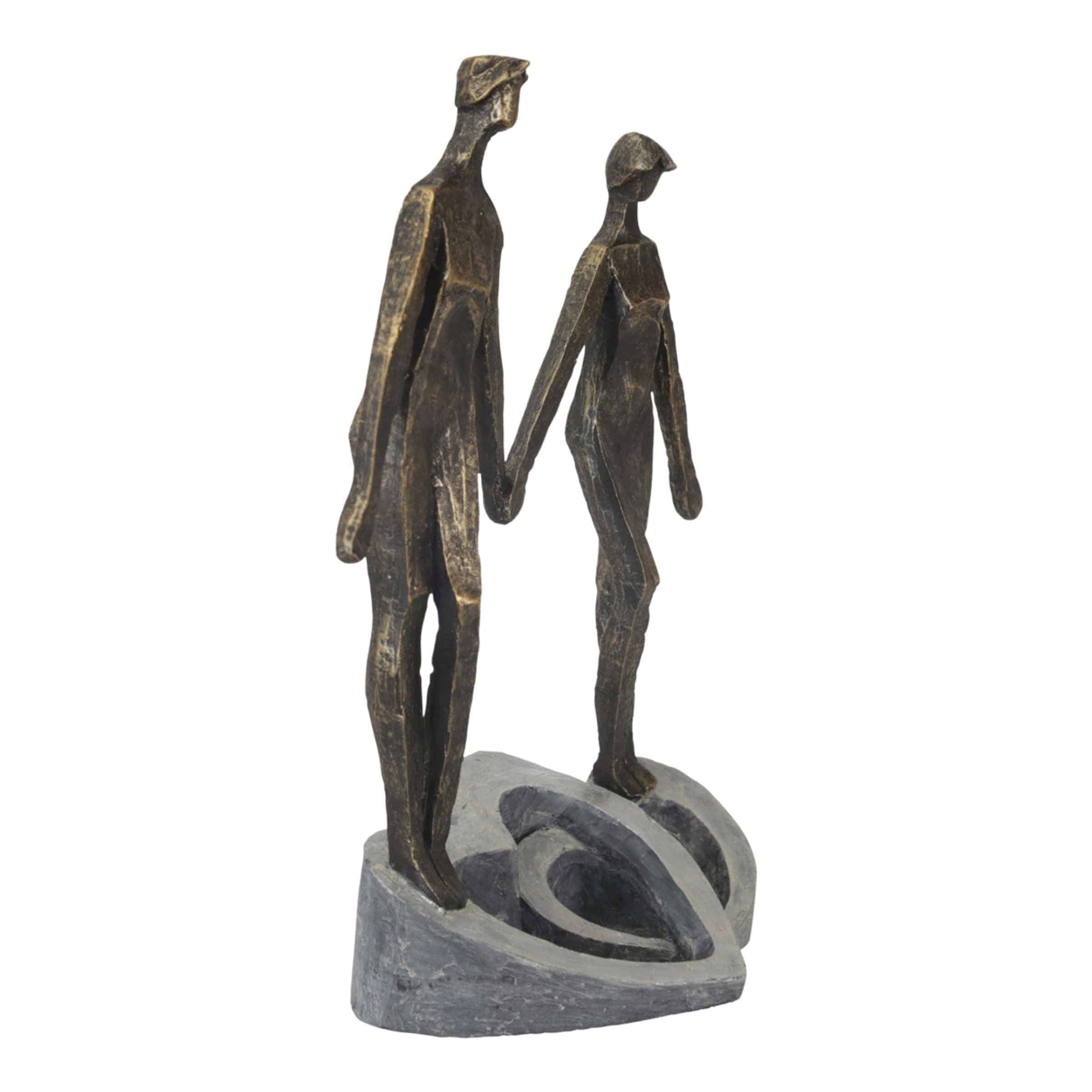 Couple Holding Hands 33 Cm - Bronze 14879 -  Home Decor Figurines | للزوجين ممسكتين اليدين 33 سم - برونزي - ebarza Furniture UAE | Shop Modern Furniture in Abu Dhabi & Dubai - مفروشات ايبازرا في الامارات | تسوق اثاث عصري وديكورات مميزة في دبي وابوظبي