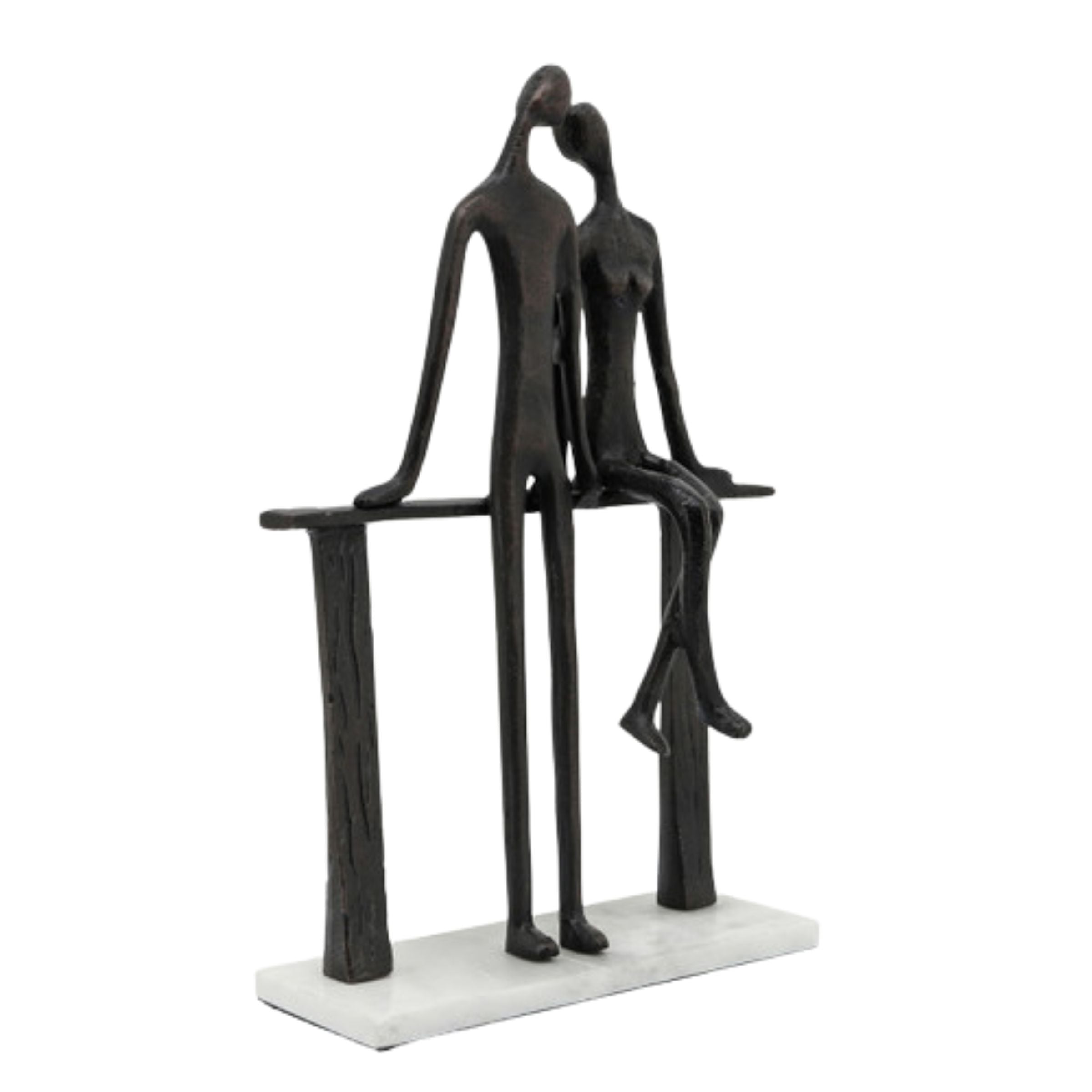 Couple Sitting, Black Metal 16183 -  Home Decor Figurines | جلوس الزوجين ، معدن أسود - ebarza Furniture UAE | Shop Modern Furniture in Abu Dhabi & Dubai - مفروشات ايبازرا في الامارات | تسوق اثاث عصري وديكورات مميزة في دبي وابوظبي