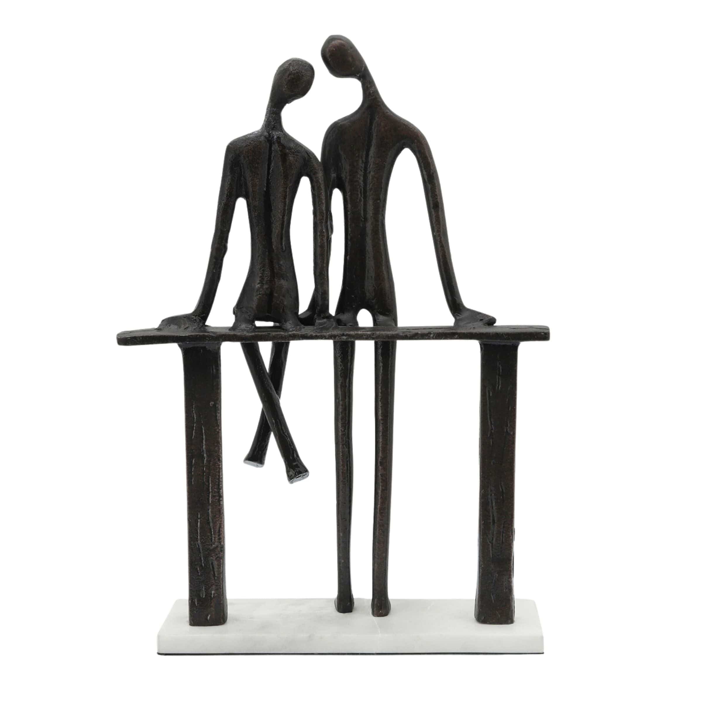 Couple Sitting, Black Metal 16183 -  Home Decor Figurines | جلوس الزوجين ، معدن أسود - ebarza Furniture UAE | Shop Modern Furniture in Abu Dhabi & Dubai - مفروشات ايبازرا في الامارات | تسوق اثاث عصري وديكورات مميزة في دبي وابوظبي