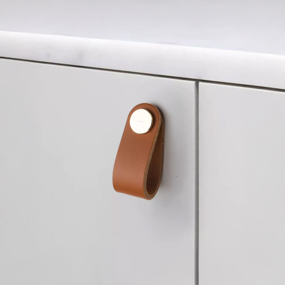 Cowhide Layer & SS Button Knob - 588-Knob-1 -  Door Handles - ebarza Furniture UAE | Shop Modern Furniture in Abu Dhabi & Dubai - مفروشات ايبازرا في الامارات | تسوق اثاث عصري وديكورات مميزة في دبي وابوظبي