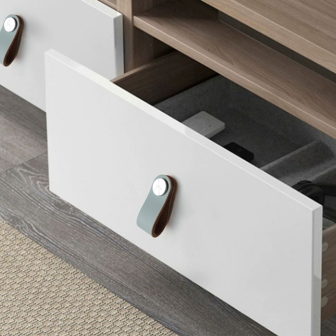 Cowhide Layer & SS Button Knob - 588-Knob-2 -  Door Handles - ebarza Furniture UAE | Shop Modern Furniture in Abu Dhabi & Dubai - مفروشات ايبازرا في الامارات | تسوق اثاث عصري وديكورات مميزة في دبي وابوظبي