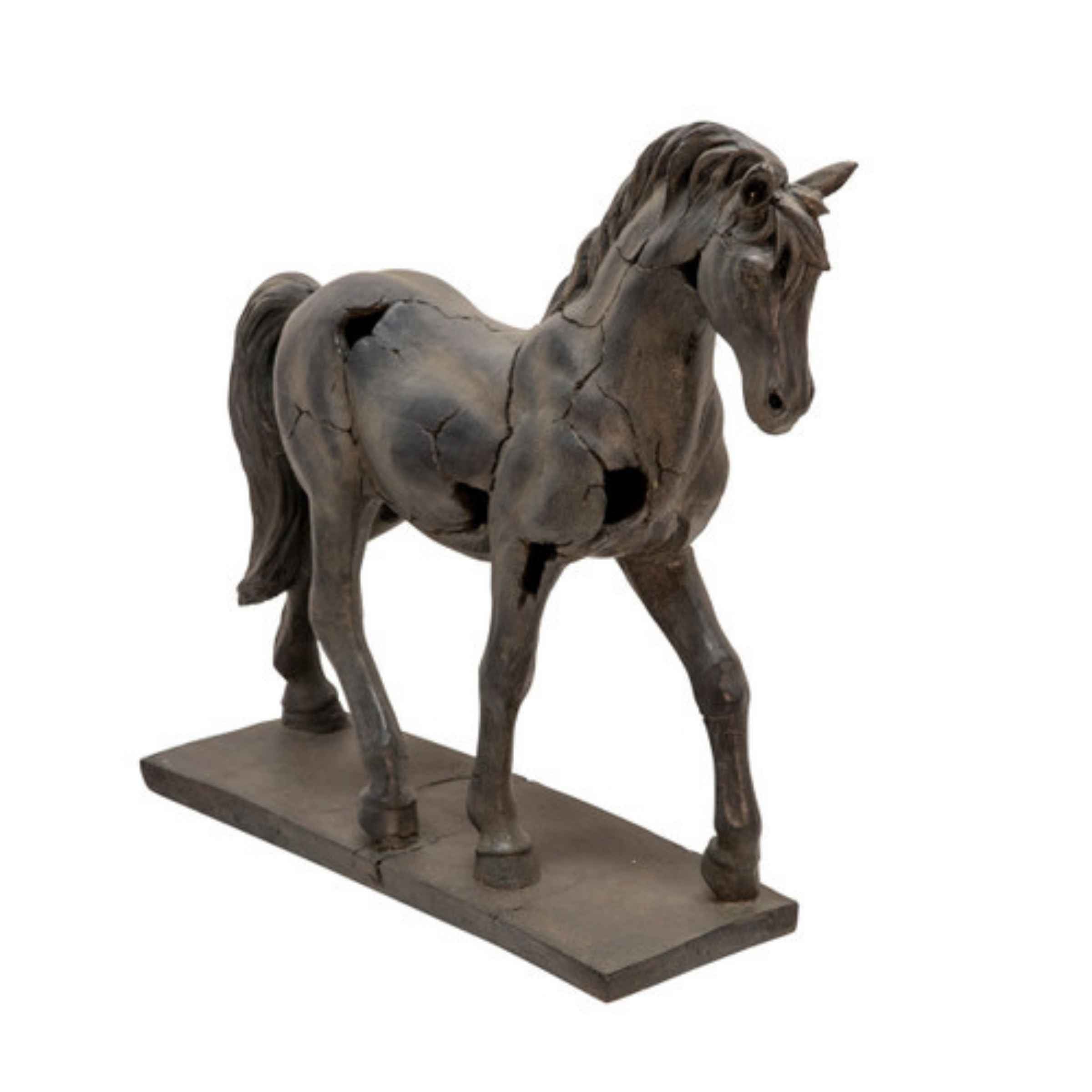 Cracked Horse Sculpture 13622-02 -  Home Decor Figurines | تمثال الحصان المتصدع - ebarza Furniture UAE | Shop Modern Furniture in Abu Dhabi & Dubai - مفروشات ايبازرا في الامارات | تسوق اثاث عصري وديكورات مميزة في دبي وابوظبي