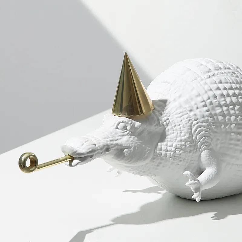 Crocodile Ornaments White Fc-Sz2151B -  Home Decor Figurines | ديكور التمساح الابيض - ebarza Furniture UAE | Shop Modern Furniture in Abu Dhabi & Dubai - مفروشات ايبازرا في الامارات | تسوق اثاث عصري وديكورات مميزة في دبي وابوظبي