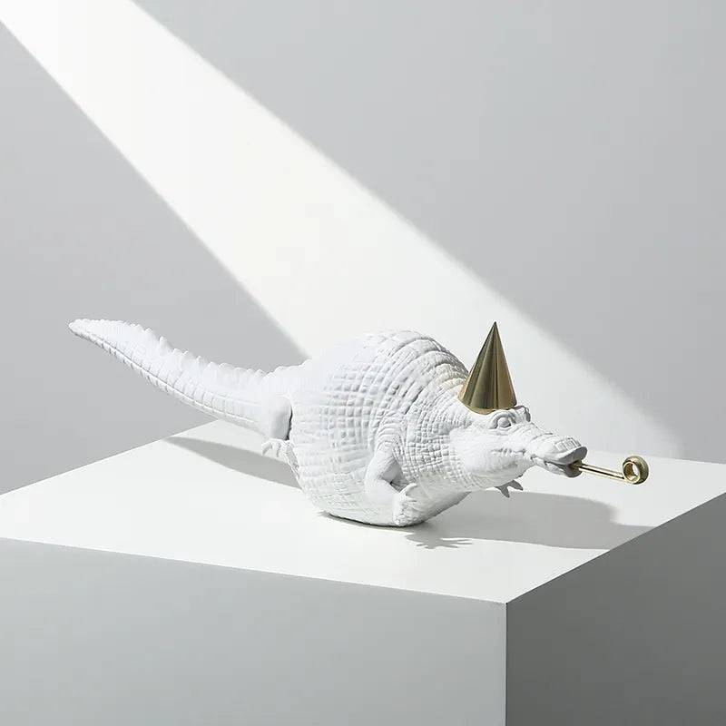 Crocodile Ornaments White Fc-Sz2151B -  Home Decor Figurines | ديكور التمساح الابيض - ebarza Furniture UAE | Shop Modern Furniture in Abu Dhabi & Dubai - مفروشات ايبازرا في الامارات | تسوق اثاث عصري وديكورات مميزة في دبي وابوظبي