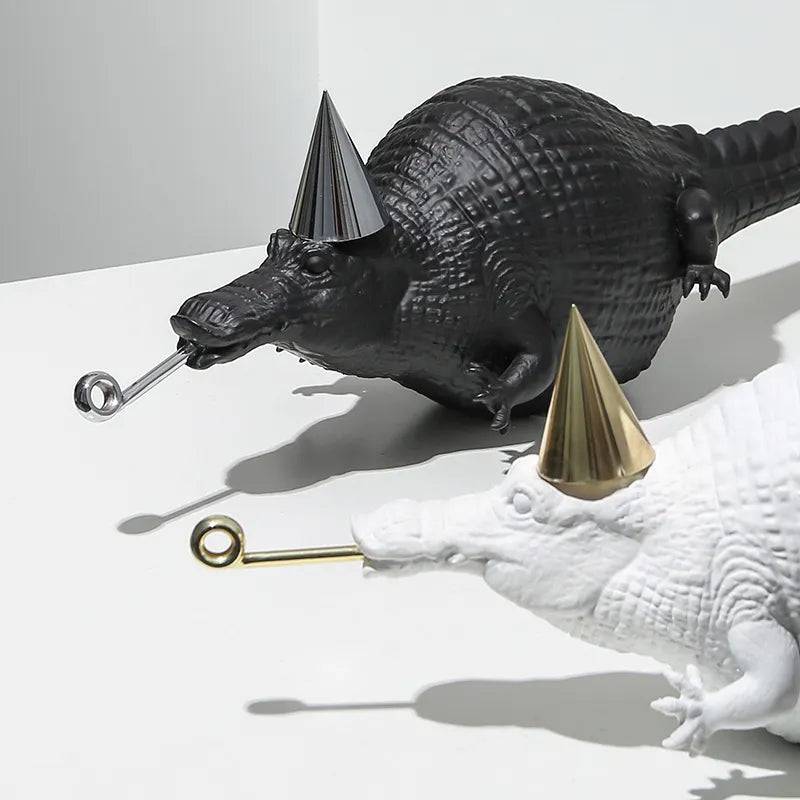 Crocodile Ornaments White Fc-Sz2151B -  Home Decor Figurines | ديكور التمساح الابيض - ebarza Furniture UAE | Shop Modern Furniture in Abu Dhabi & Dubai - مفروشات ايبازرا في الامارات | تسوق اثاث عصري وديكورات مميزة في دبي وابوظبي