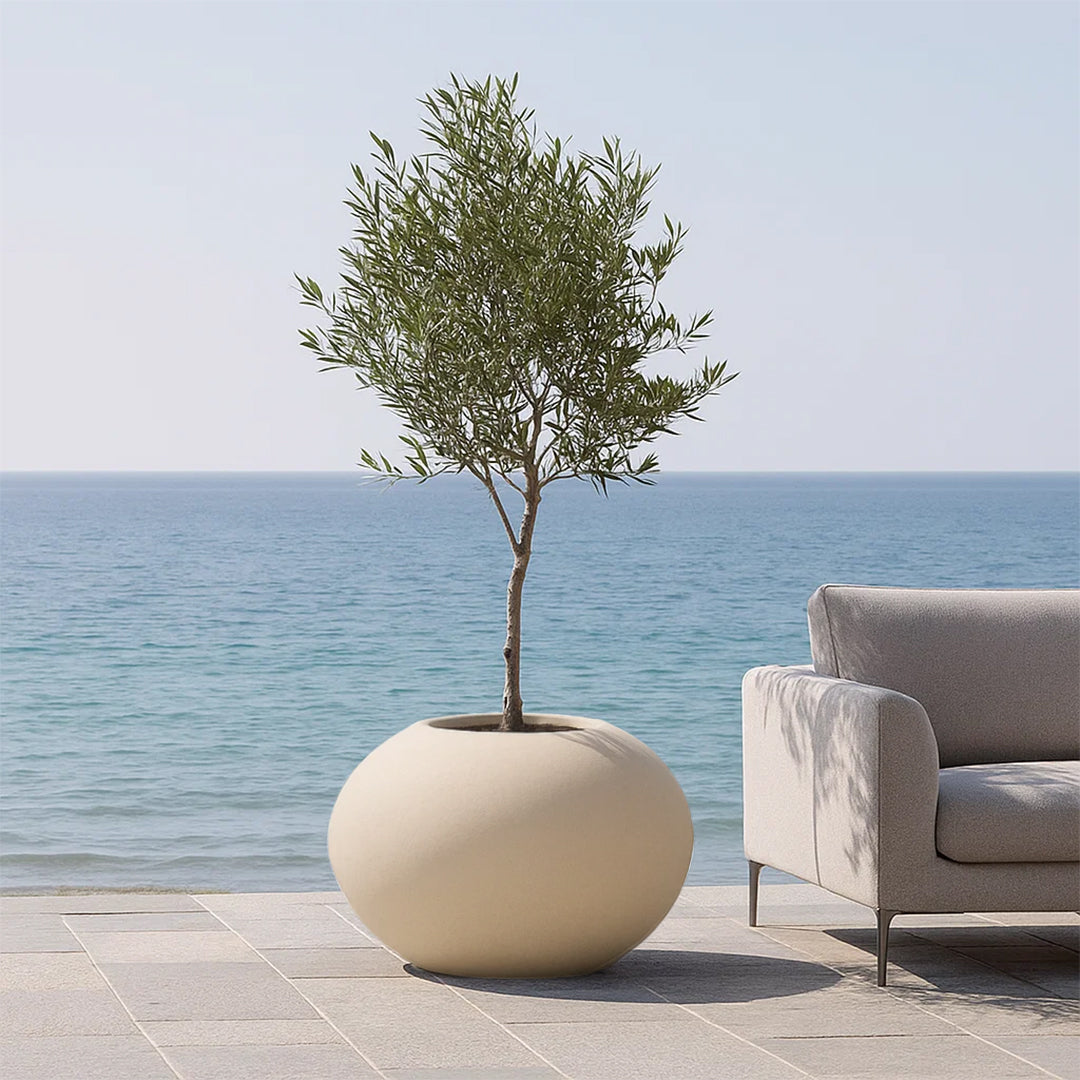 Beige Fiberglass Planter Box XK-4083B-Beige 80cm -  Planter Boxes - ebarza Furniture UAE | Shop Modern Furniture in Abu Dhabi & Dubai - مفروشات ايبازرا في الامارات | تسوق اثاث عصري وديكورات مميزة في دبي وابوظبي