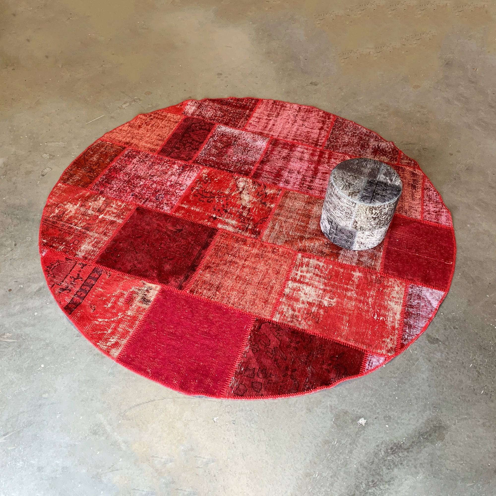 D 250Cm Hali X-Bursa Handmade Over Dyed Round Rug Pw072 -  Rugs | سجاده دائريه من هالي اكس- بورصا صناعة يدوية بقطر سم 250 - ebarza Furniture UAE | Shop Modern Furniture in Abu Dhabi & Dubai - مفروشات ايبازرا في الامارات | تسوق اثاث عصري وديكورات مميزة في دبي وابوظبي