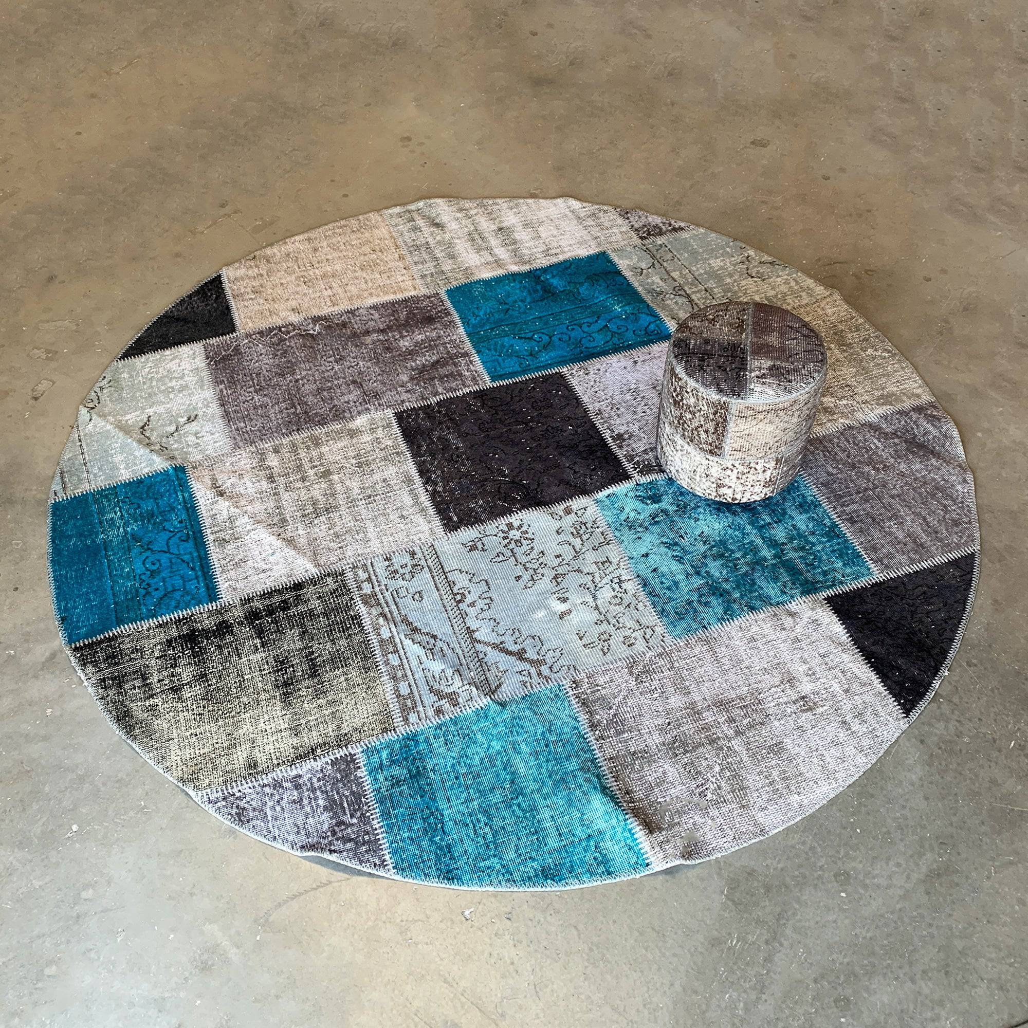 D 250Cm Hali X-Bursa Handmade Over Dyed Round Rug Pw115 -  Rugs | سجاده دائريه من هالي اكس- بورصا صناعة يدوية بقطر سم 250 - ebarza Furniture UAE | Shop Modern Furniture in Abu Dhabi & Dubai - مفروشات ايبازرا في الامارات | تسوق اثاث عصري وديكورات مميزة في دبي وابوظبي