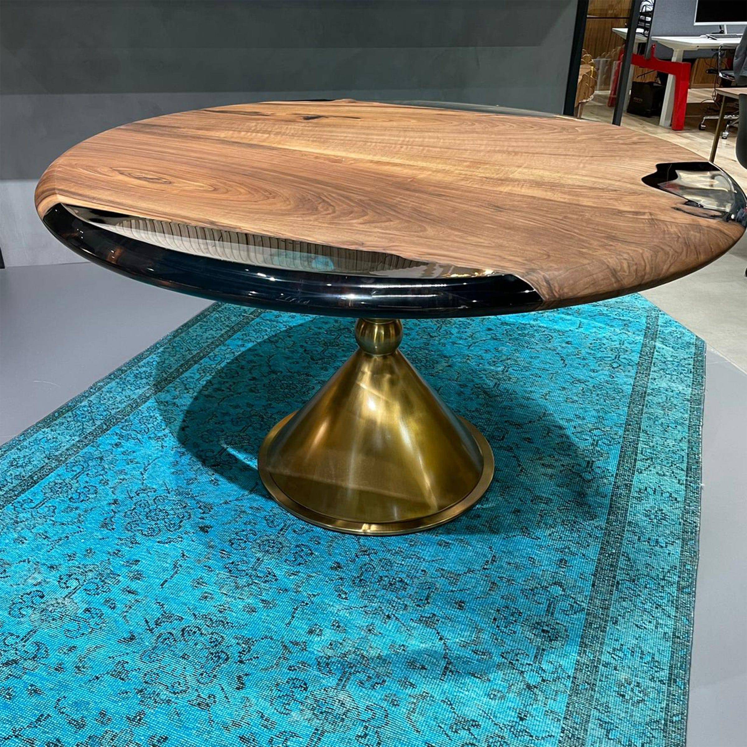 D140Cm Live Edge Resin Dining Table Top Sancround140 -  Table Tops | بقطر 140 سم (لايف ايدج) سطح طاوله الطعام - ebarza Furniture UAE | Shop Modern Furniture in Abu Dhabi & Dubai - مفروشات ايبازرا في الامارات | تسوق اثاث عصري وديكورات مميزة في دبي وابوظبي