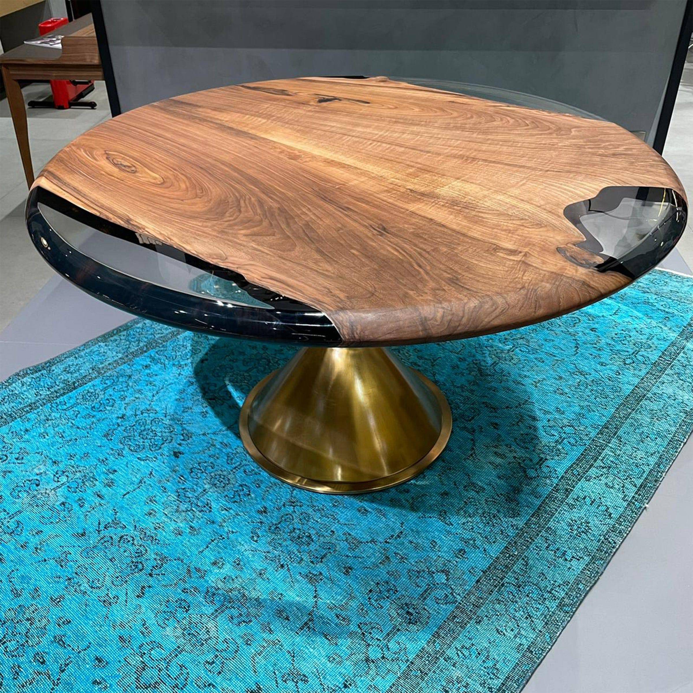 D140Cm Live Edge Resin Dining Table Top Sancround140 -  Table Tops | بقطر 140 سم (لايف ايدج) سطح طاوله الطعام - ebarza Furniture UAE | Shop Modern Furniture in Abu Dhabi & Dubai - مفروشات ايبازرا في الامارات | تسوق اثاث عصري وديكورات مميزة في دبي وابوظبي