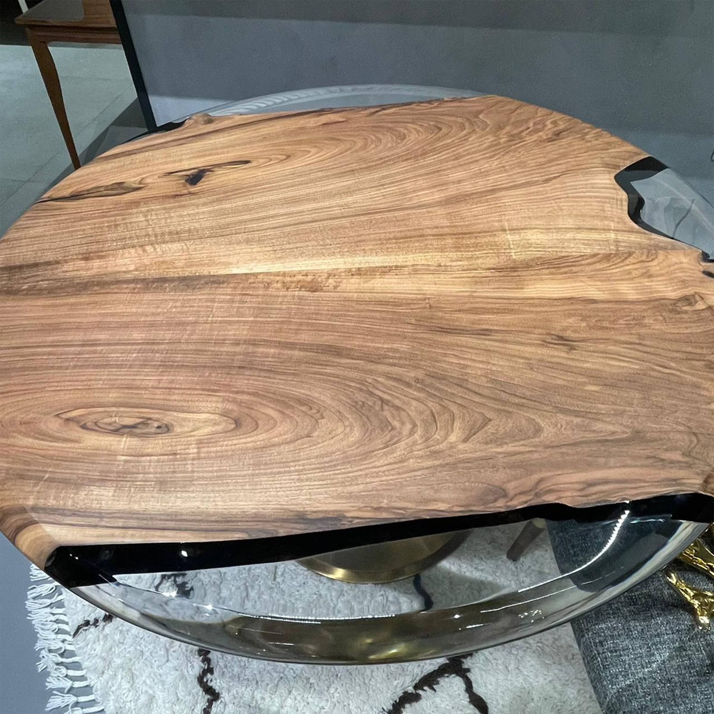 D140Cm Live Edge Resin Dining Table Top Sancround140 -  Table Tops | بقطر 140 سم (لايف ايدج) سطح طاوله الطعام - ebarza Furniture UAE | Shop Modern Furniture in Abu Dhabi & Dubai - مفروشات ايبازرا في الامارات | تسوق اثاث عصري وديكورات مميزة في دبي وابوظبي