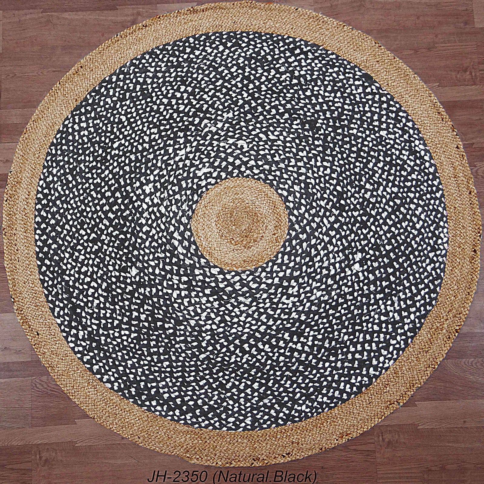 D150 Cm Braided Round Handmade Wool Rug Jh-2350-L -  Rugs - ebarza Furniture UAE | Shop Modern Furniture in Abu Dhabi & Dubai - مفروشات ايبازرا في الامارات | تسوق اثاث عصري وديكورات مميزة في دبي وابوظبي