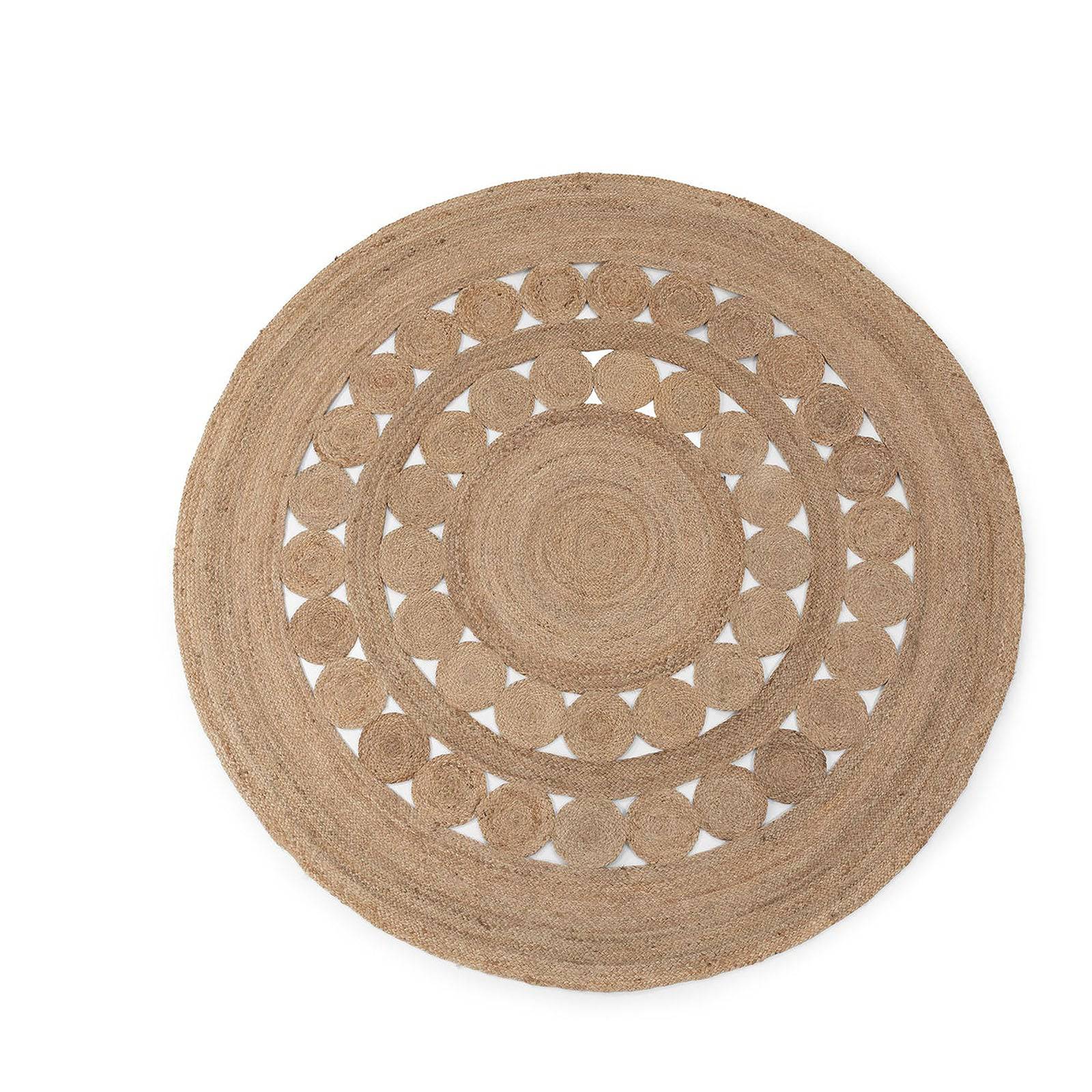 D275 Cm Braided Round Handmade Wool Rug Jute Jh-2696 -  Rugs | 275 سجادة صوف دائرية مصنوعة يدويًا من الخيش سم - ebarza Furniture UAE | Shop Modern Furniture in Abu Dhabi & Dubai - مفروشات ايبازرا في الامارات | تسوق اثاث عصري وديكورات مميزة في دبي وابوظبي