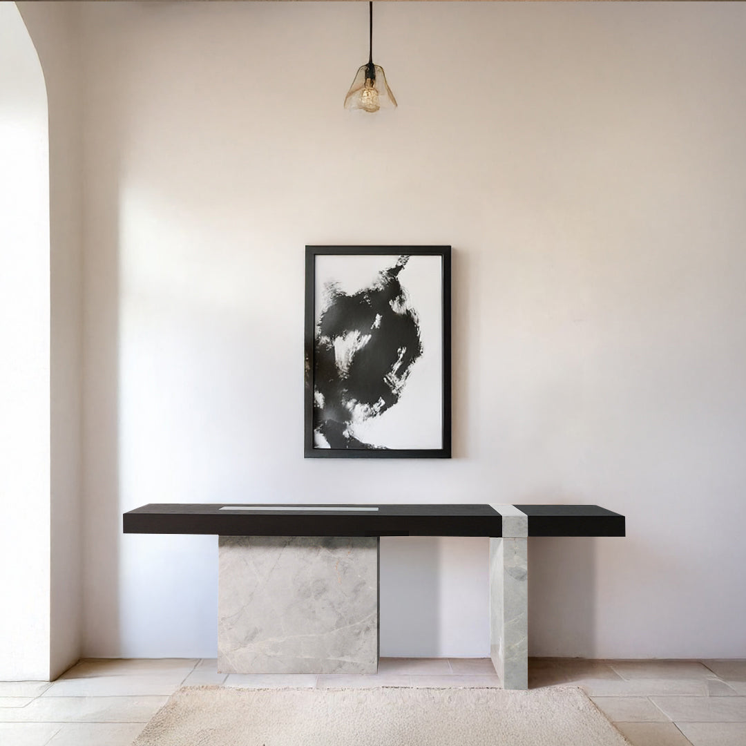 New Smoky Base Grey Marble Console JK-W011