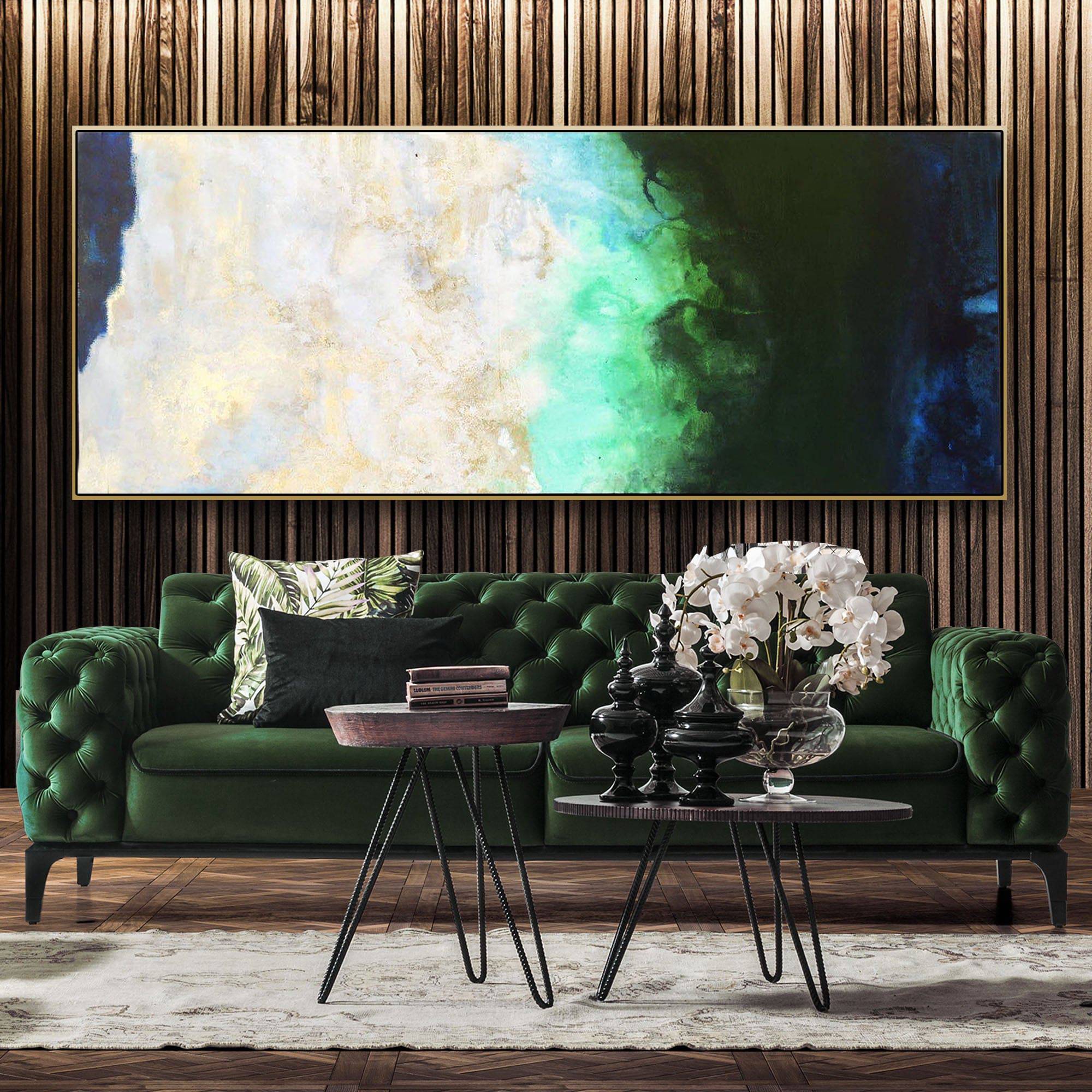 Deep Coast Hand Painted Art Painting With Frame 200X80 Cm Soap0057 -  Paintings | لوحة الساحل العميق الفنية مرسومة يدويًا بإطار - ebarza Furniture UAE | Shop Modern Furniture in Abu Dhabi & Dubai - مفروشات ايبازرا في الامارات | تسوق اثاث عصري وديكورات مميزة في دبي وابوظبي