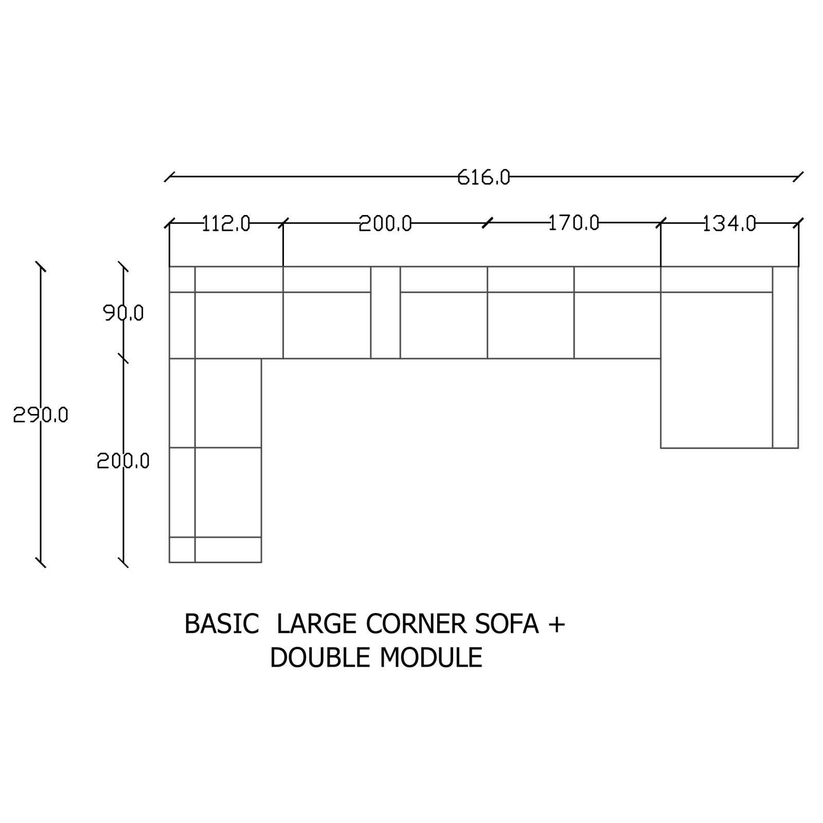 Diamond U Shape Corner Sofa Diamond6340-01 -  Sofas - ebarza Furniture UAE | Shop Modern Furniture in Abu Dhabi & Dubai - مفروشات ايبازرا في الامارات | تسوق اثاث عصري وديكورات مميزة في دبي وابوظبي