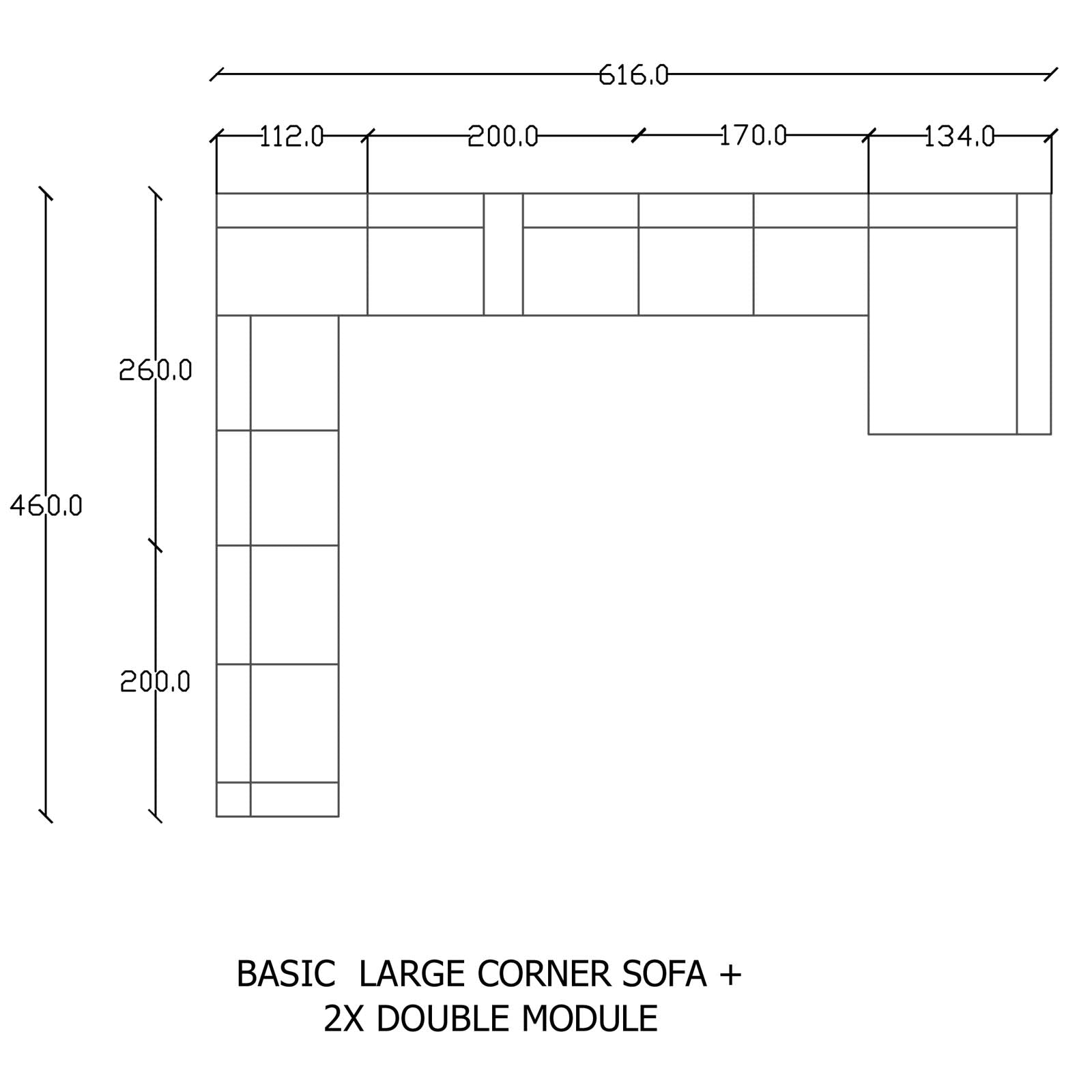 Diamond U Shape Corner Sofa Diamond6340-01 -  Sofas - ebarza Furniture UAE | Shop Modern Furniture in Abu Dhabi & Dubai - مفروشات ايبازرا في الامارات | تسوق اثاث عصري وديكورات مميزة في دبي وابوظبي