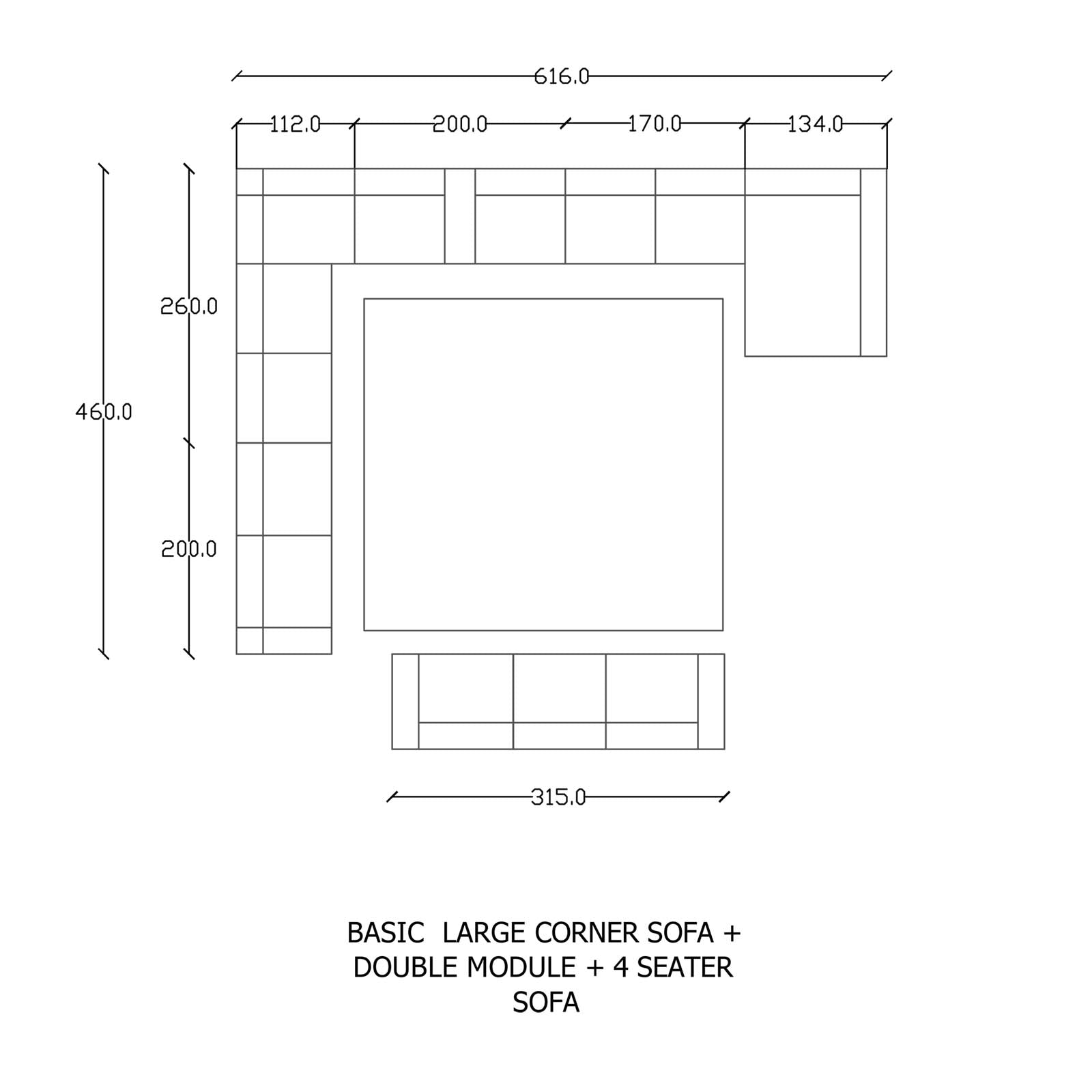 Diamond U Shape Corner Sofa Diamond6340-01 -  Sofas - ebarza Furniture UAE | Shop Modern Furniture in Abu Dhabi & Dubai - مفروشات ايبازرا في الامارات | تسوق اثاث عصري وديكورات مميزة في دبي وابوظبي