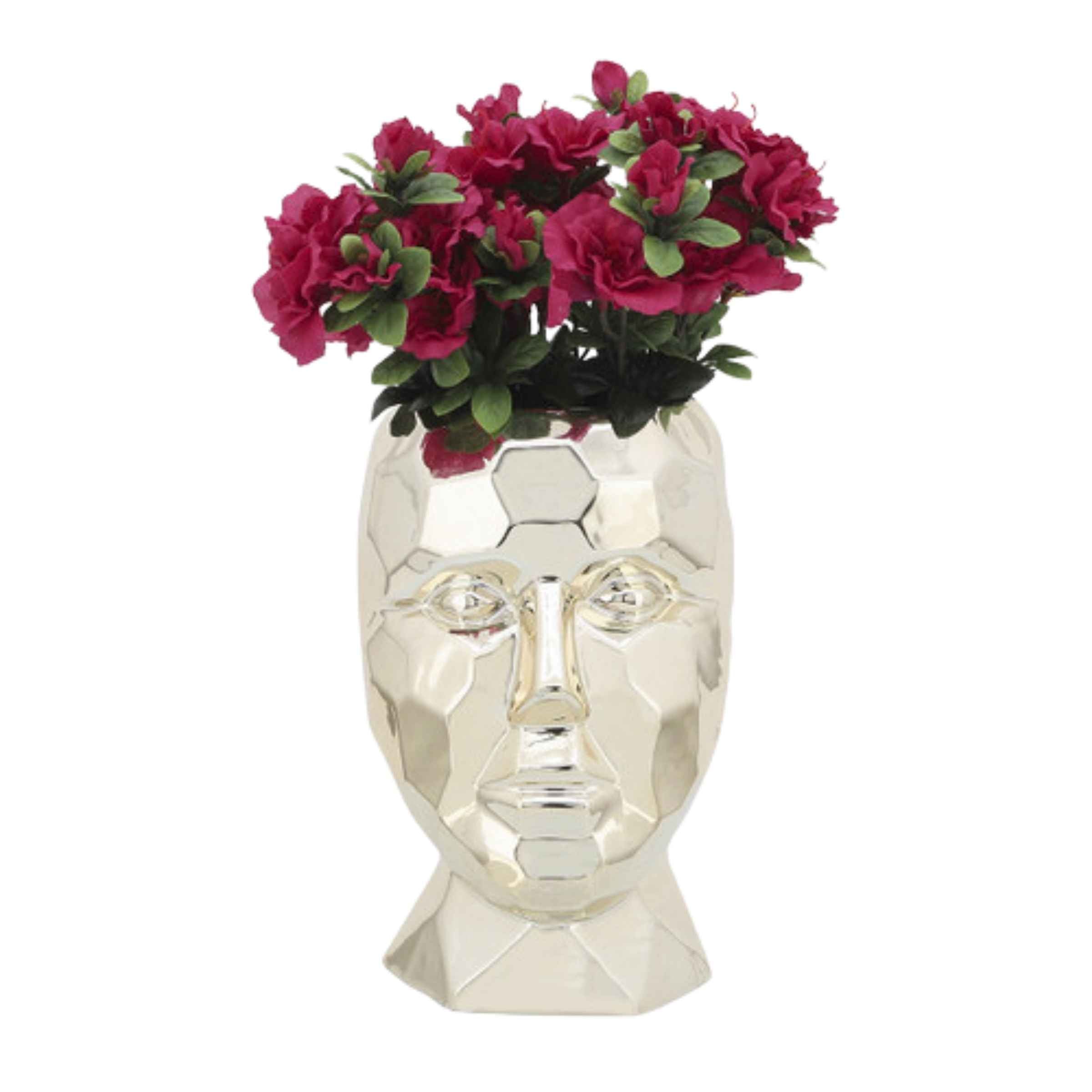 Diamond Face Porcelain Vase 15 Cm - Gold 16712-02 -  Vases | مزهرية بورسلين الماس 15 سم - ذهبي - ebarza Furniture UAE | Shop Modern Furniture in Abu Dhabi & Dubai - مفروشات ايبازرا في الامارات | تسوق اثاث عصري وديكورات مميزة في دبي وابوظبي