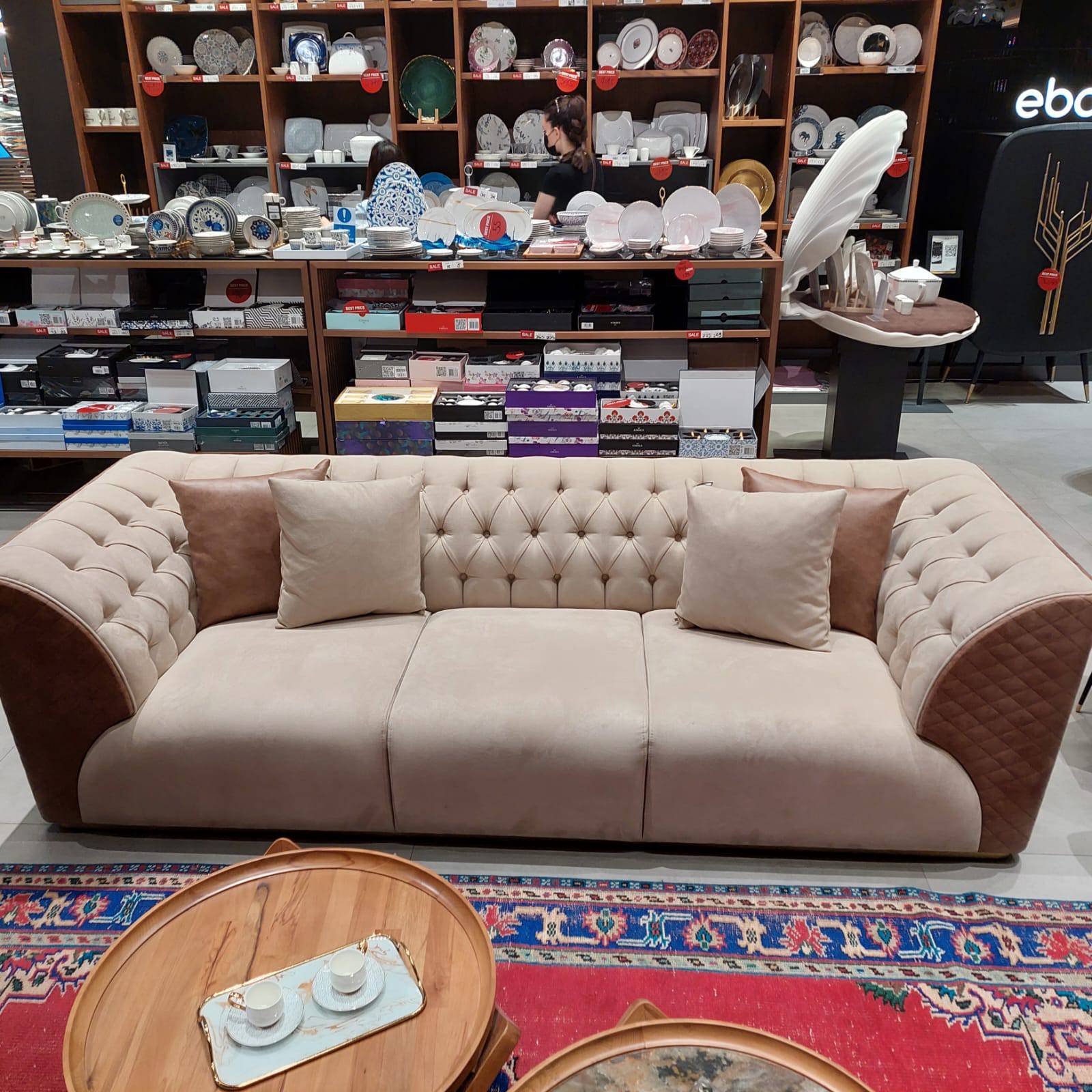 Display Item - Delfina 3 Seater Sofa Delf-3S -  USED ITEM | قطعة من المعرض- دلفينا صوفا 3 مقاعد - ebarza Furniture UAE | Shop Modern Furniture in Abu Dhabi & Dubai - مفروشات ايبازرا في الامارات | تسوق اثاث عصري وديكورات مميزة في دبي وابوظبي