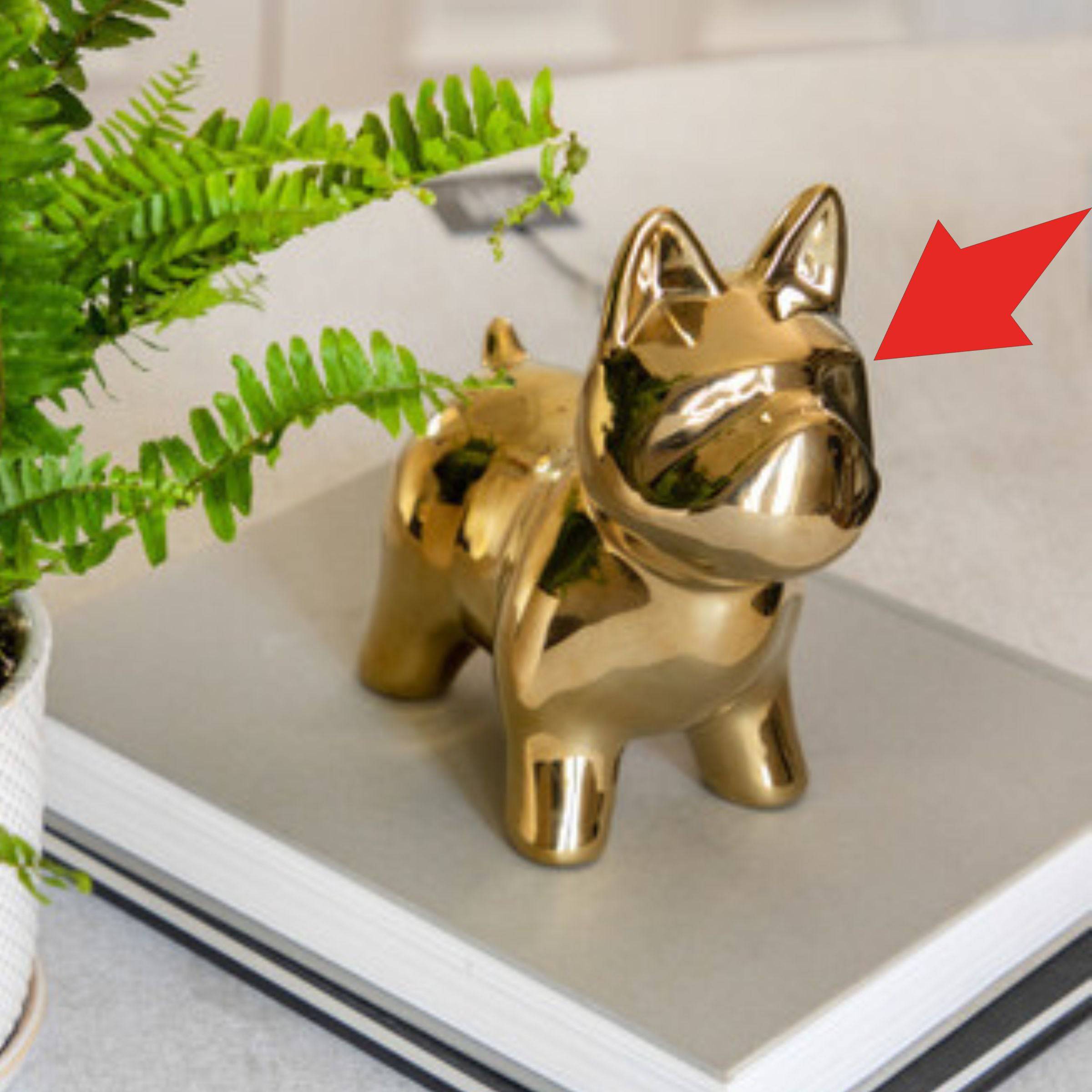 Dog Ceramic Table Décor - Gold 15827-01 -  Home Decor Figurines | ديكور طاولة سيراميك للكلاب - ذهبي - ebarza Furniture UAE | Shop Modern Furniture in Abu Dhabi & Dubai - مفروشات ايبازرا في الامارات | تسوق اثاث عصري وديكورات مميزة في دبي وابوظبي