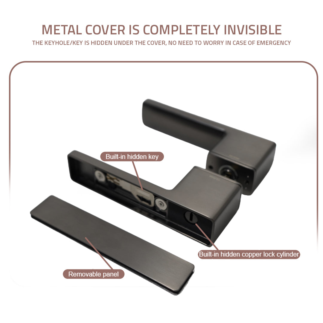 Double Door Handle With Keys and Matching Magnetic Lock Body MFC60 – Grey HY13/DH -  Door Handles - ebarza Furniture UAE | Shop Modern Furniture in Abu Dhabi & Dubai - مفروشات ايبازرا في الامارات | تسوق اثاث عصري وديكورات مميزة في دبي وابوظبي