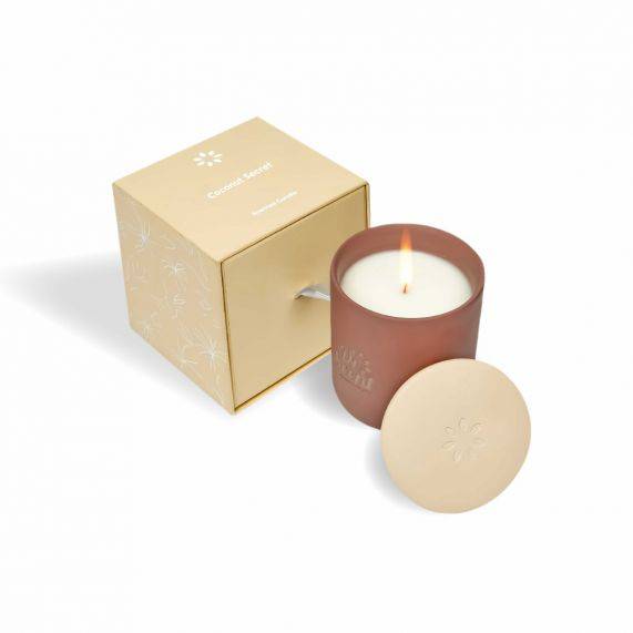 Dr Scent Coconut Secret Scented Candle Dr- Coconutsecret -  Candles | شمعة معطرة كوكونت سيكريت من دكتور سينت - ebarza Furniture UAE | Shop Modern Furniture in Abu Dhabi & Dubai - مفروشات ايبازرا في الامارات | تسوق اثاث عصري وديكورات مميزة في دبي وابوظبي