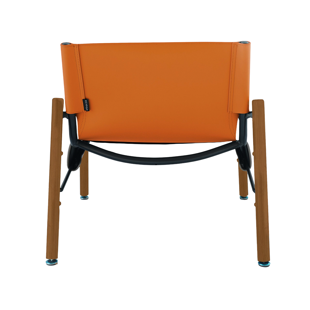 Orange Saddle Leather Lounge Chair LC027 -  Lounge Chairs - ebarza Furniture UAE | Shop Modern Furniture in Abu Dhabi & Dubai - مفروشات ايبازرا في الامارات | تسوق اثاث عصري وديكورات مميزة في دبي وابوظبي