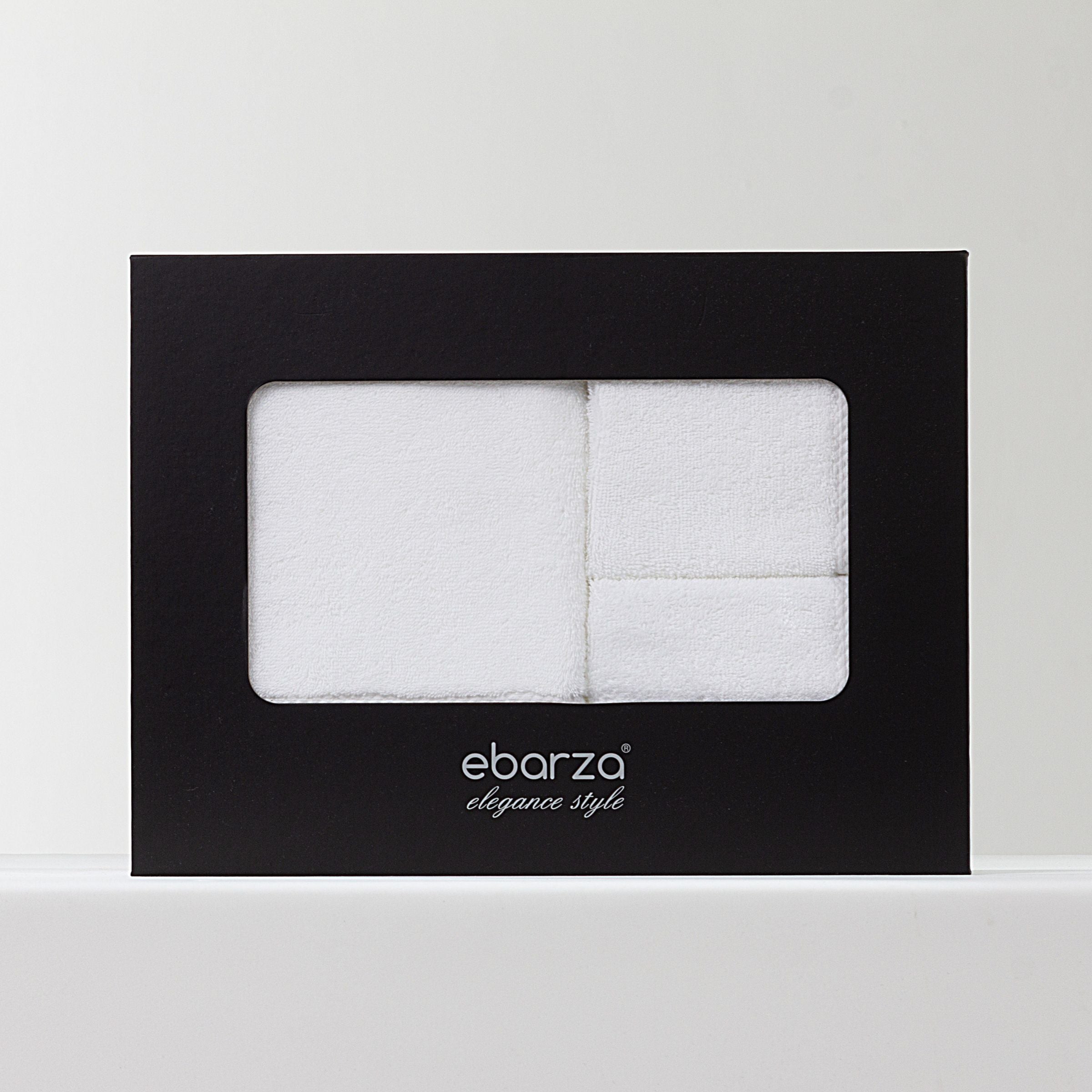 ebarza Dobby Border Towel Set  EBTS-001 -  Towels | مجموعة مناشف إيبارزا دوبي الحدودية - ebarza Furniture UAE | Shop Modern Furniture in Abu Dhabi & Dubai - مفروشات ايبازرا في الامارات | تسوق اثاث عصري وديكورات مميزة في دبي وابوظبي