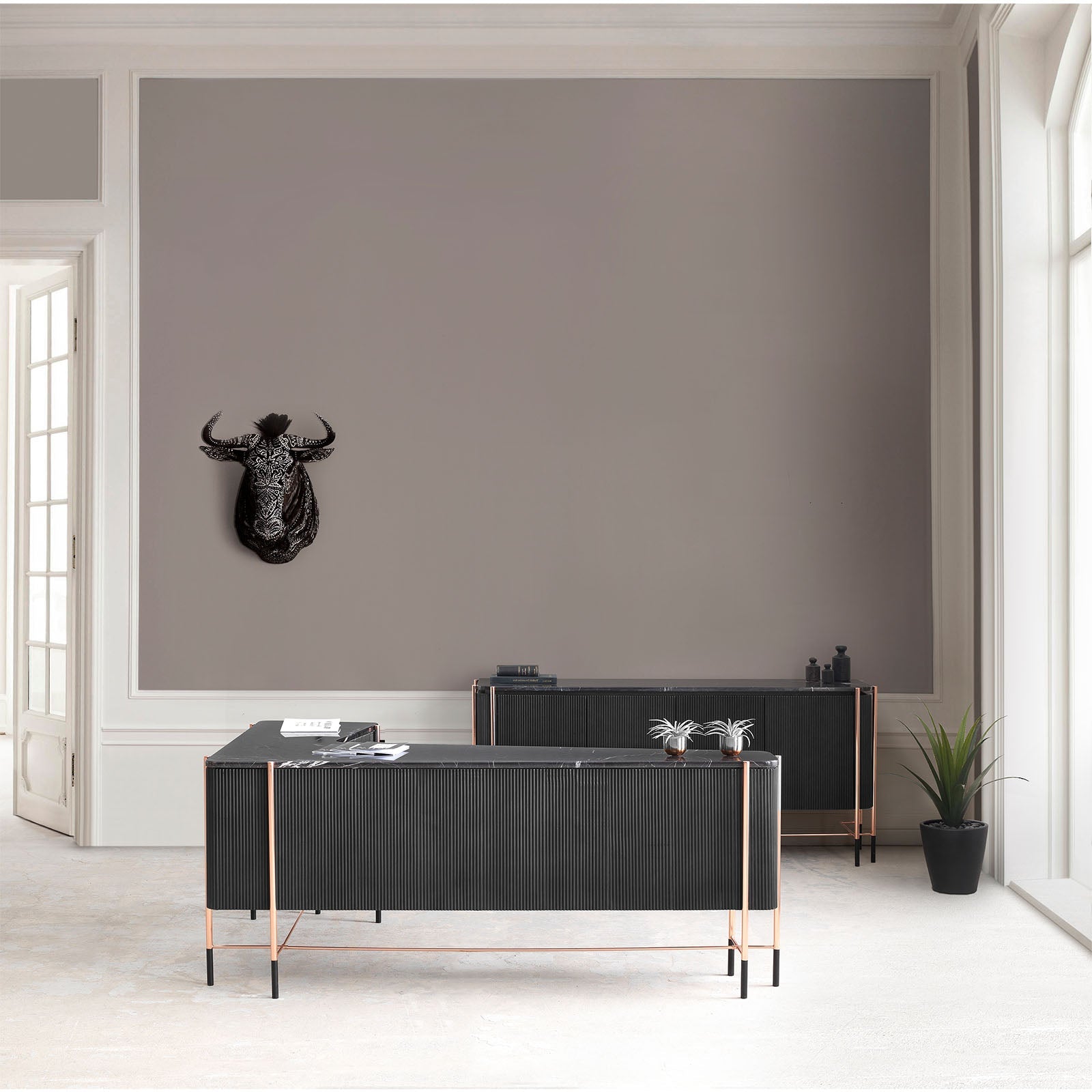 Dali Sideboard with MDF Top Dali-Side -  Sideboards | دولاب دالي مع سطح ام دي اف - ebarza Furniture UAE | Shop Modern Furniture in Abu Dhabi & Dubai - مفروشات ايبازرا في الامارات | تسوق اثاث عصري وديكورات مميزة في دبي وابوظبي