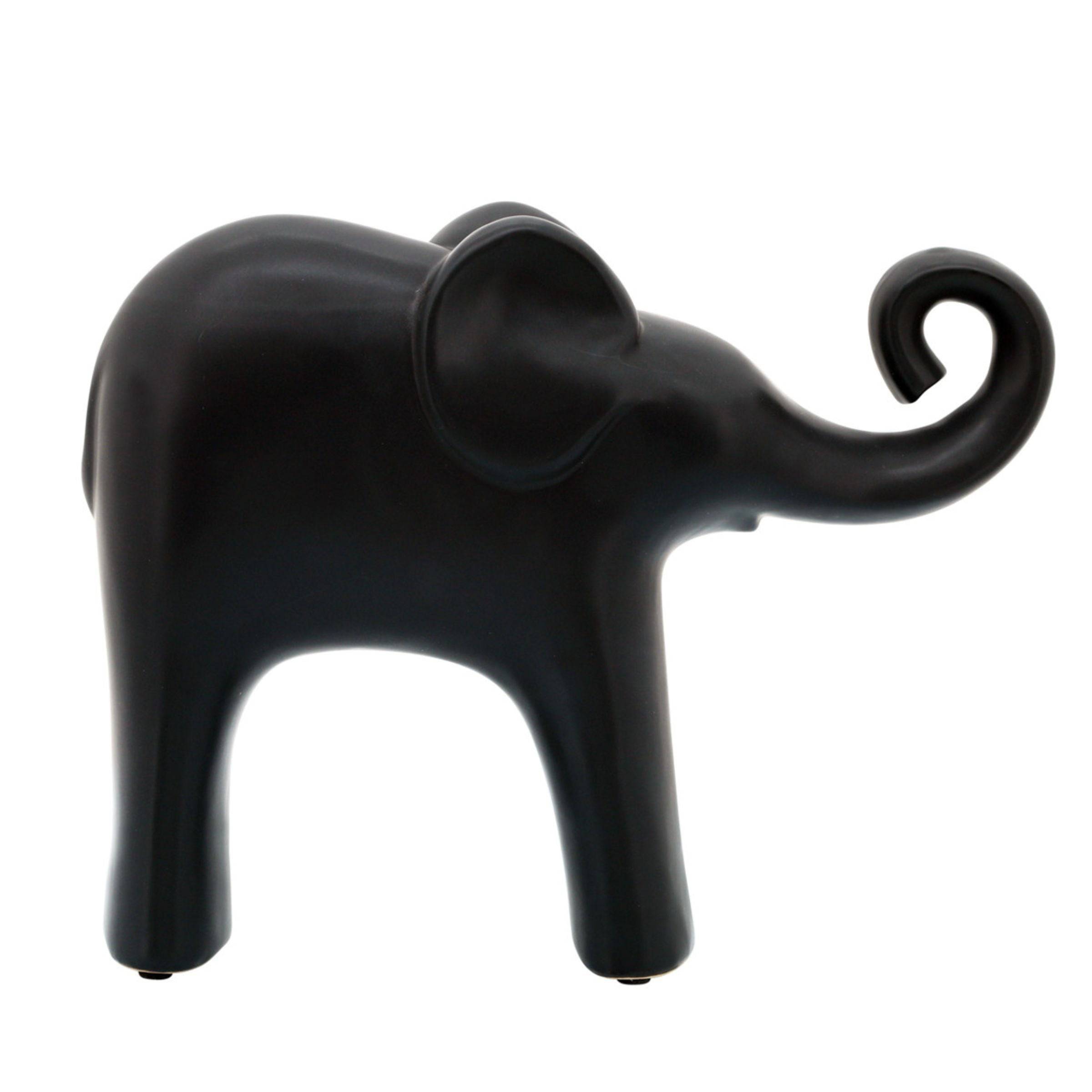 Elephant Ceramic Décor Matte Black 14354-09 -  Home Decor Figurines | ديكور الفيل سيراميك أسود غير لامع - ebarza Furniture UAE | Shop Modern Furniture in Abu Dhabi & Dubai - مفروشات ايبازرا في الامارات | تسوق اثاث عصري وديكورات مميزة في دبي وابوظبي