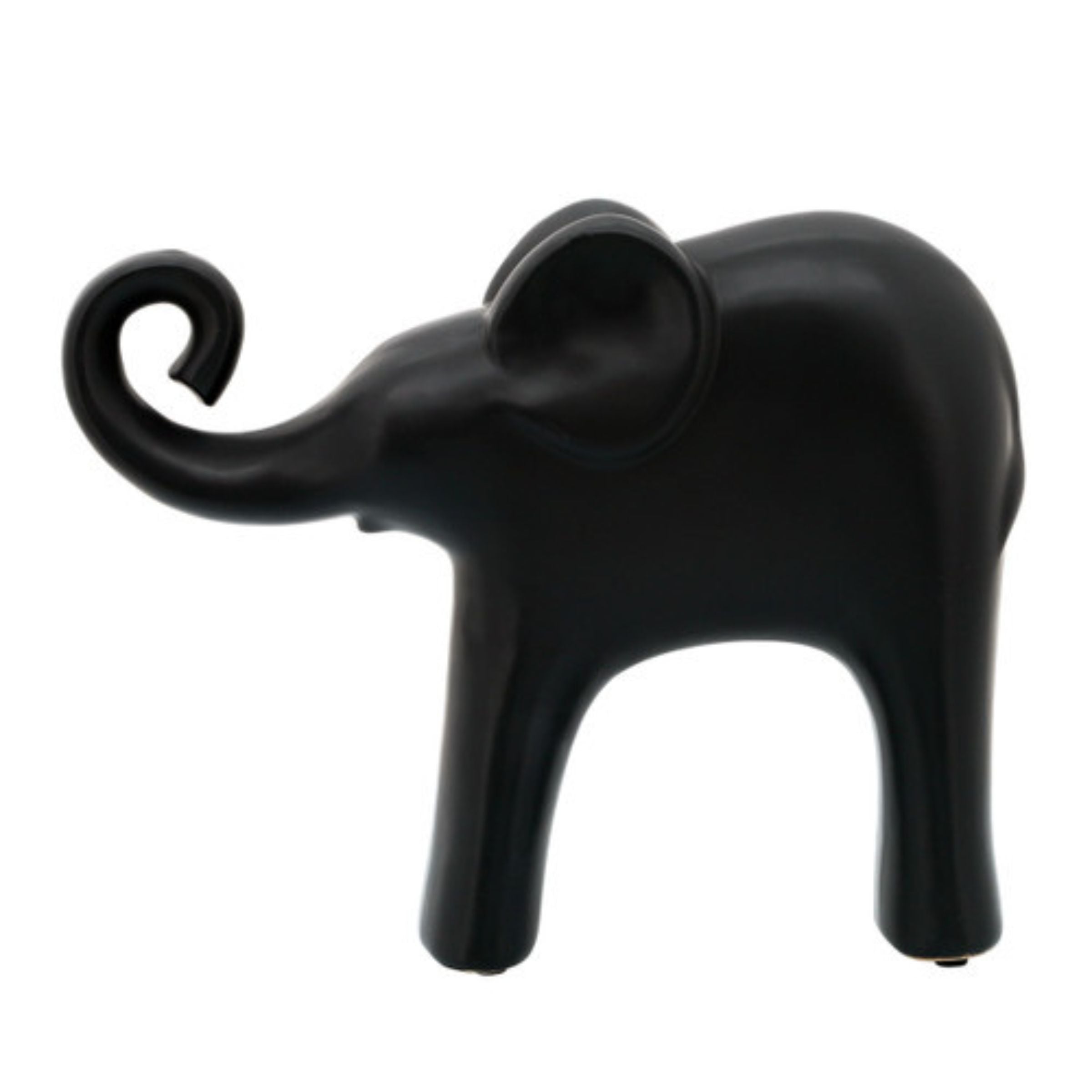 Elephant Ceramic Décor Matte Black 14354-09 -  Home Decor Figurines | ديكور الفيل سيراميك أسود غير لامع - ebarza Furniture UAE | Shop Modern Furniture in Abu Dhabi & Dubai - مفروشات ايبازرا في الامارات | تسوق اثاث عصري وديكورات مميزة في دبي وابوظبي