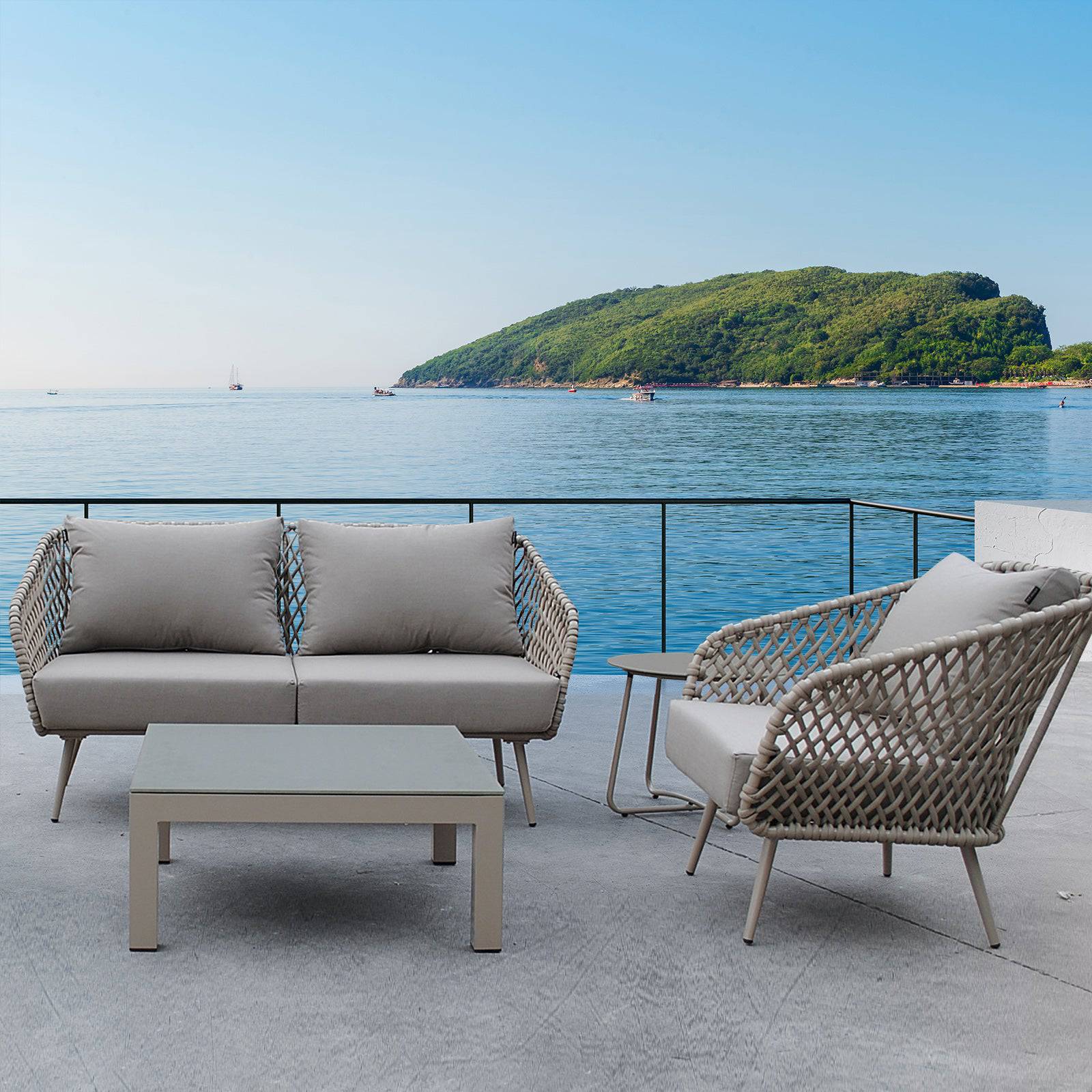 Display Item - Evolve 2 Seater  Outdoor Sofa 28510101-YAS -  USED ITEM | قطعة من المعرض- صوفا خارجية من إيفولف بمقعدين - ebarza Furniture UAE | Shop Modern Furniture in Abu Dhabi & Dubai - مفروشات ايبازرا في الامارات | تسوق اثاث عصري وديكورات مميزة في دبي وابوظبي