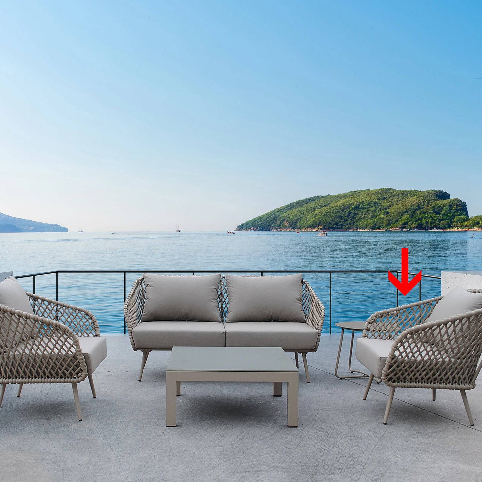 Evolve Outdoor Armchair  28510301 -  Outdoor Chairs | كرسي بذراعين للاستخدام الخارجي من إفولف - ebarza Furniture UAE | Shop Modern Furniture in Abu Dhabi & Dubai - مفروشات ايبازرا في الامارات | تسوق اثاث عصري وديكورات مميزة في دبي وابوظبي