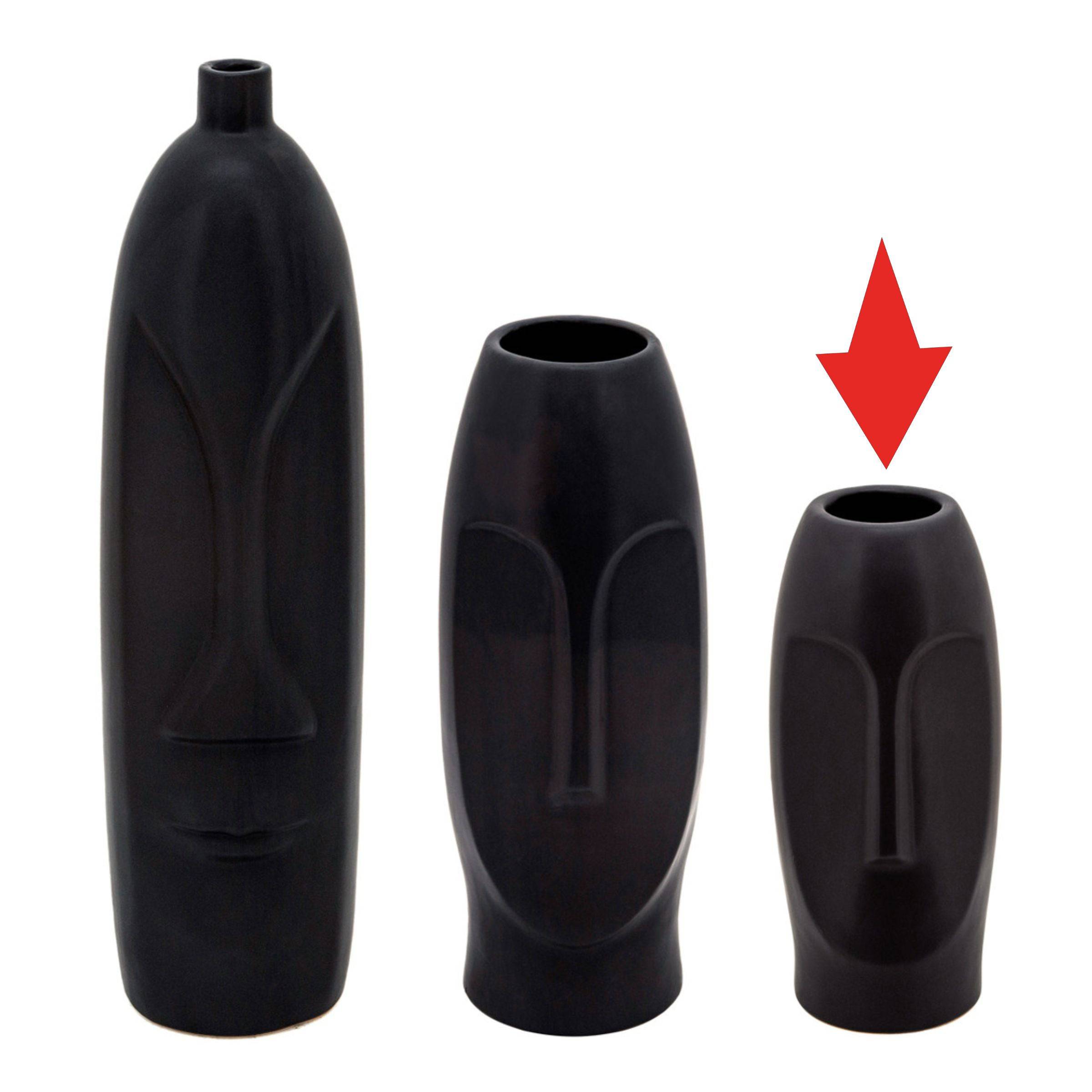 Face Ceramic Vase 25 Cm - Black 15762-02 -  Vases | مزهرية سيراميك للوجه 25 سم - اسود - ebarza Furniture UAE | Shop Modern Furniture in Abu Dhabi & Dubai - مفروشات ايبازرا في الامارات | تسوق اثاث عصري وديكورات مميزة في دبي وابوظبي