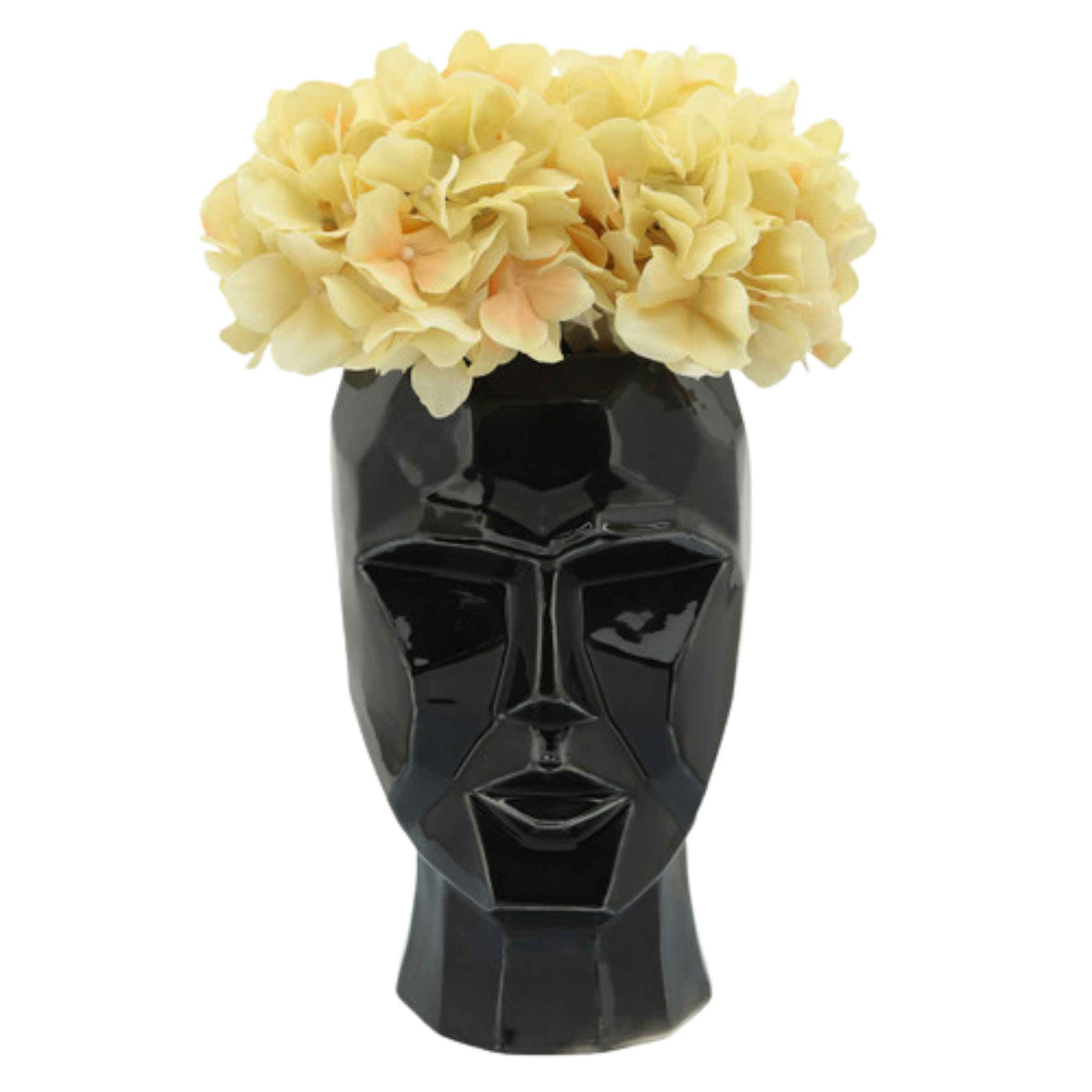 Face Ceramic Vase 30 Cm - Black 14791-02 -  Vases | مزهرية سيراميك للوجه 30 سم - اسود - ebarza Furniture UAE | Shop Modern Furniture in Abu Dhabi & Dubai - مفروشات ايبازرا في الامارات | تسوق اثاث عصري وديكورات مميزة في دبي وابوظبي