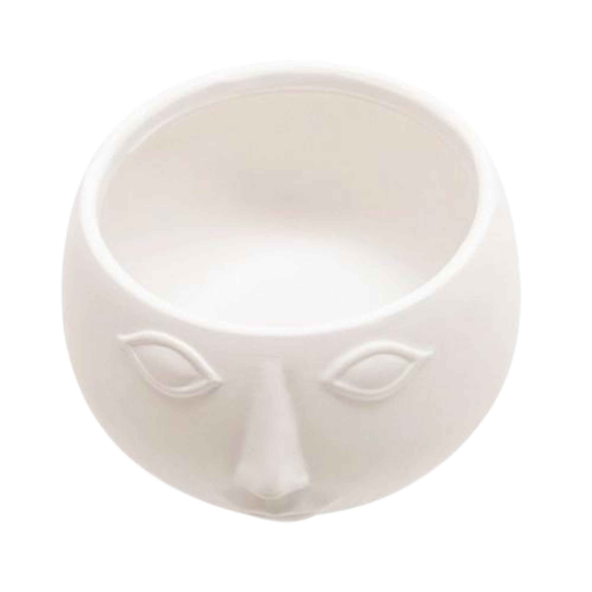 Face Matte White Ceramic Planter 17 Cm 14960-02 -  Planter Boxes | زارع سيراميك أبيض غير لامع للوجه مقاس 17 سم - ebarza Furniture UAE | Shop Modern Furniture in Abu Dhabi & Dubai - مفروشات ايبازرا في الامارات | تسوق اثاث عصري وديكورات مميزة في دبي وابوظبي